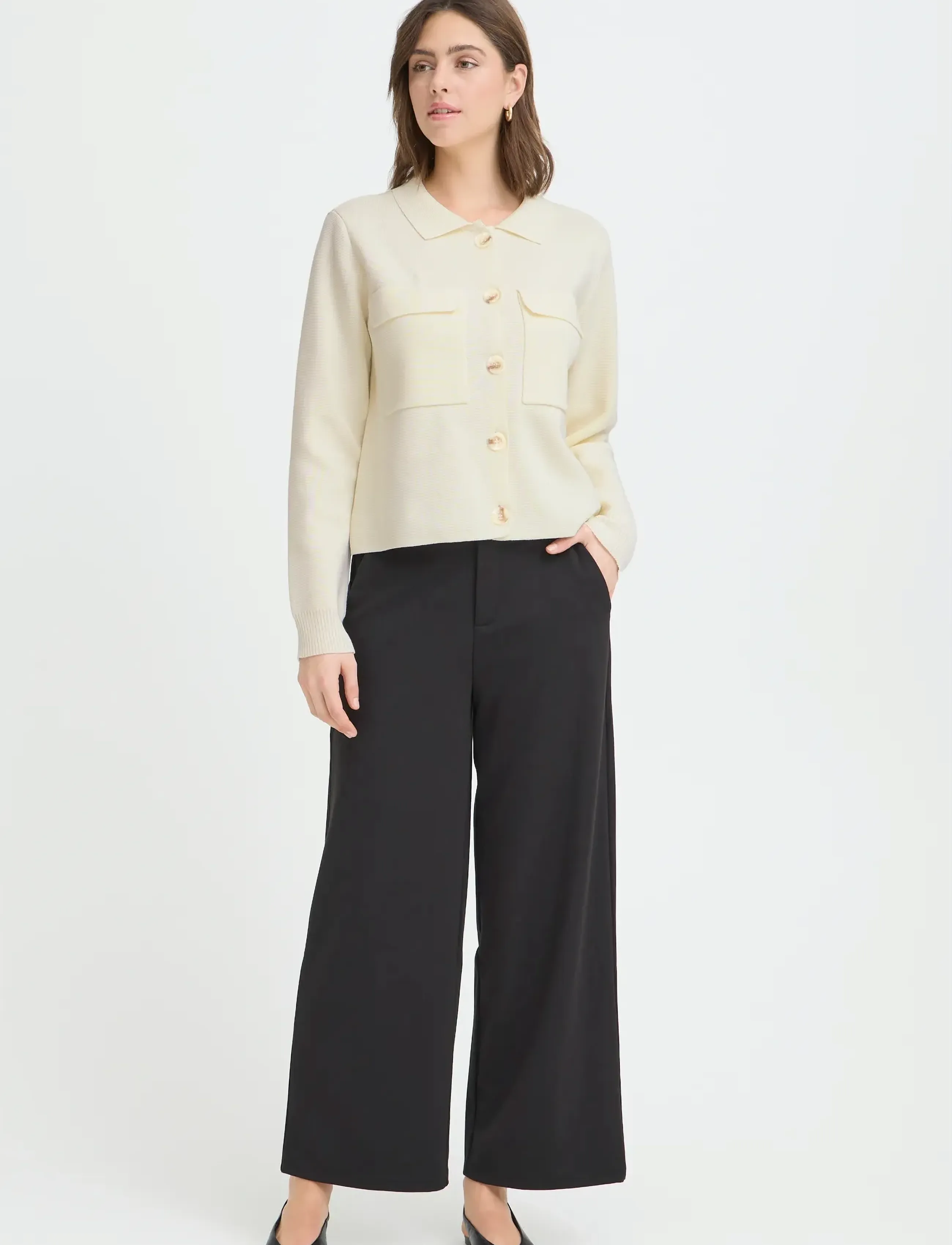 Fransa Frita Car 1, L, Cream, Strik > Cardigans, Dame