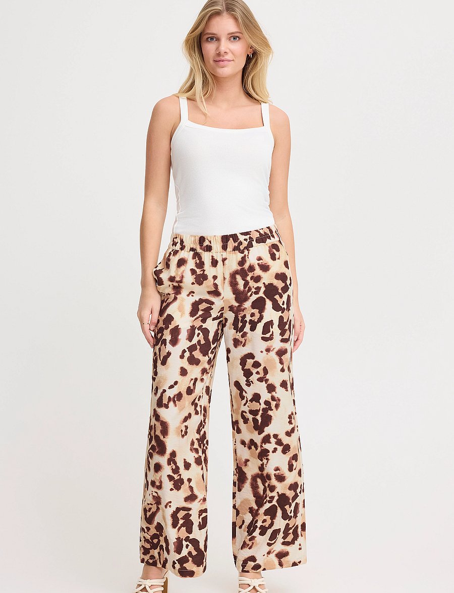 Fransa - FRLEONA PA 1 - laia säärega püksid - brown leopard art - 5