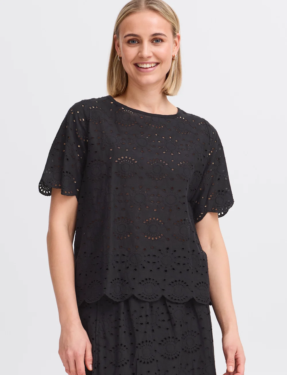 Fransa - FRANGIE BL 1 - short-sleeved blouses - black - 3