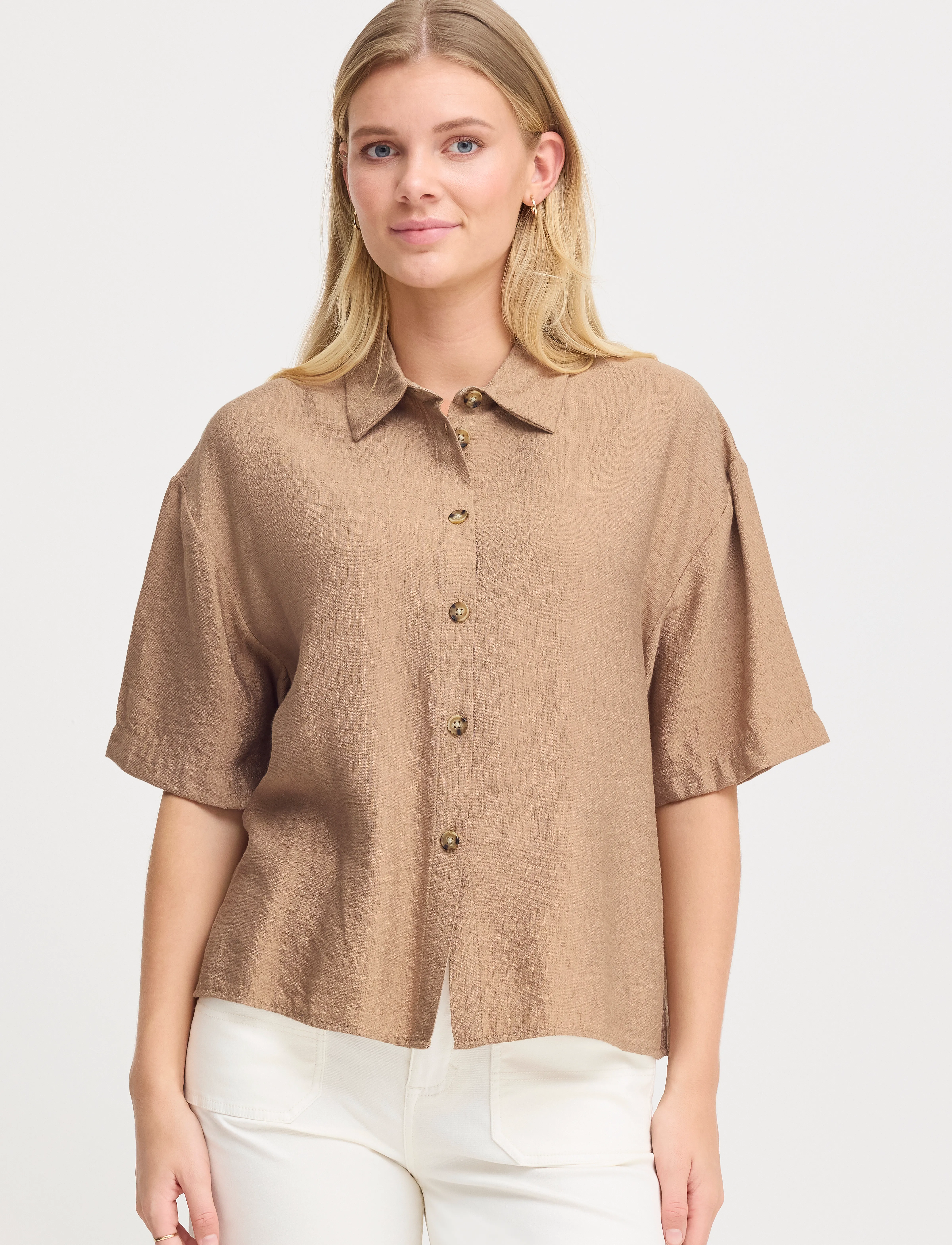 Fransa - FRDITA SH 1 - kurzärmlige hemden - silver mink melange - 3