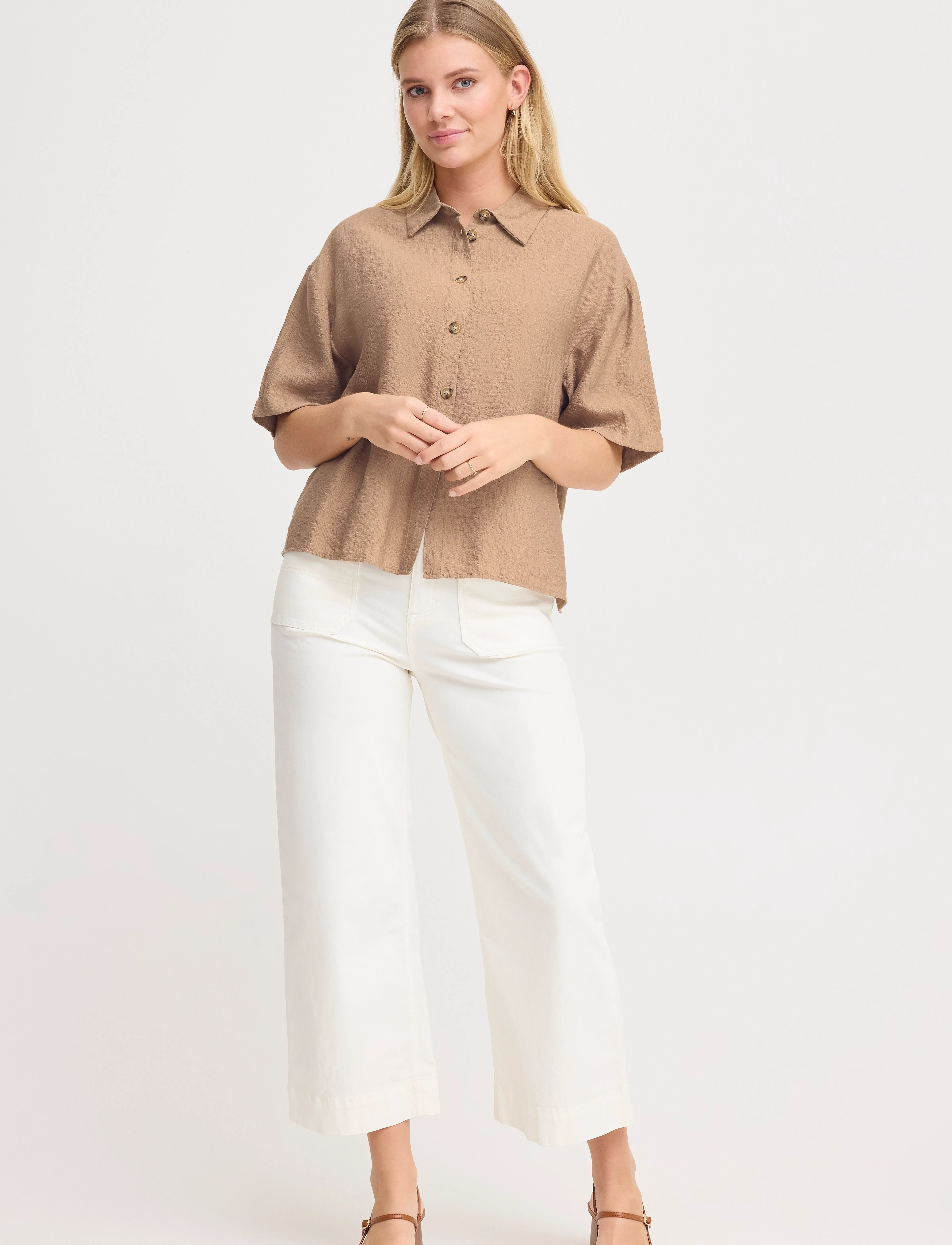 Fransa - FRDITA SH 1 - kurzärmlige hemden - silver mink melange - 4