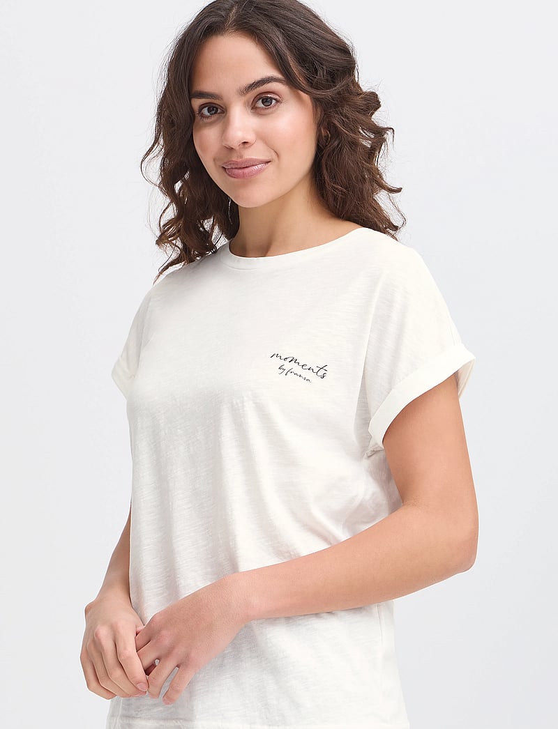 Fransa - FRMATINA TEE 1 - t-shirts - blanc de blanc mix - 0