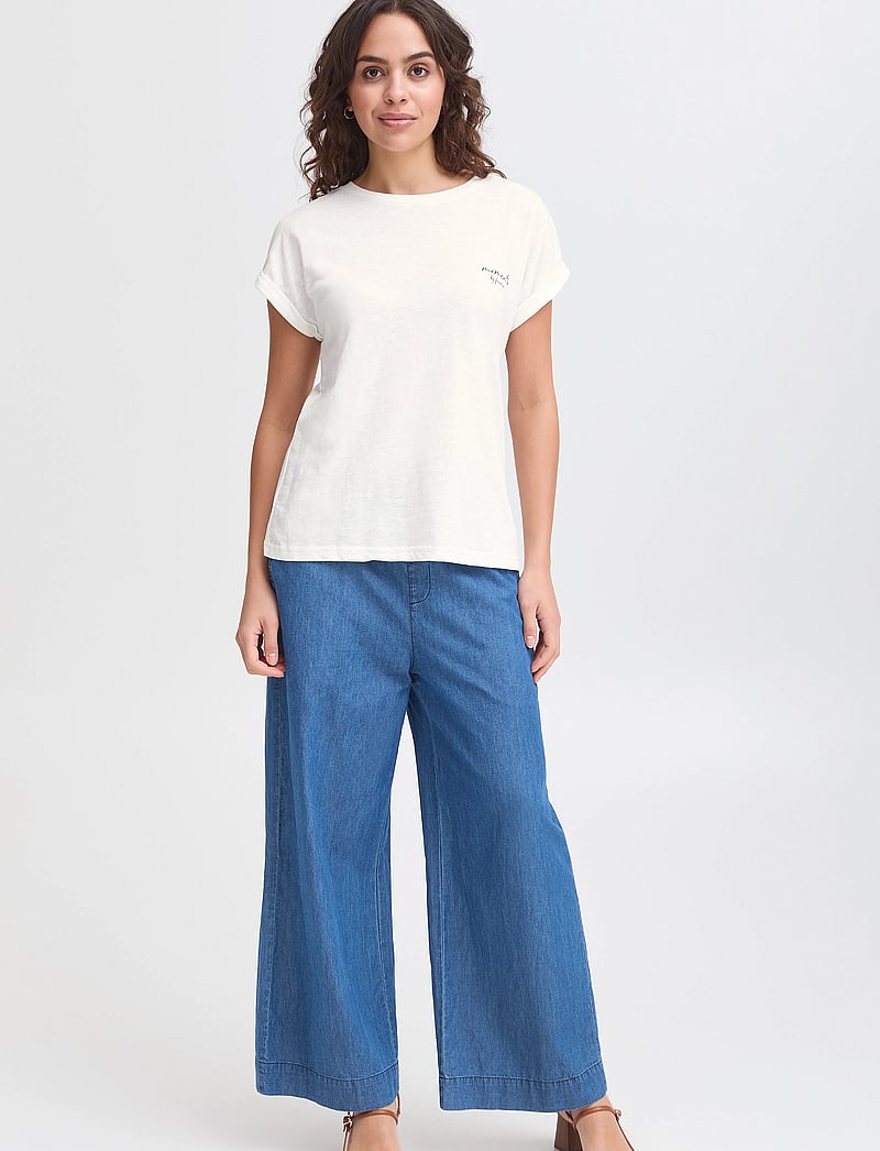 Fransa - FRMATINA TEE 1 - t-shirts - blanc de blanc mix - 3