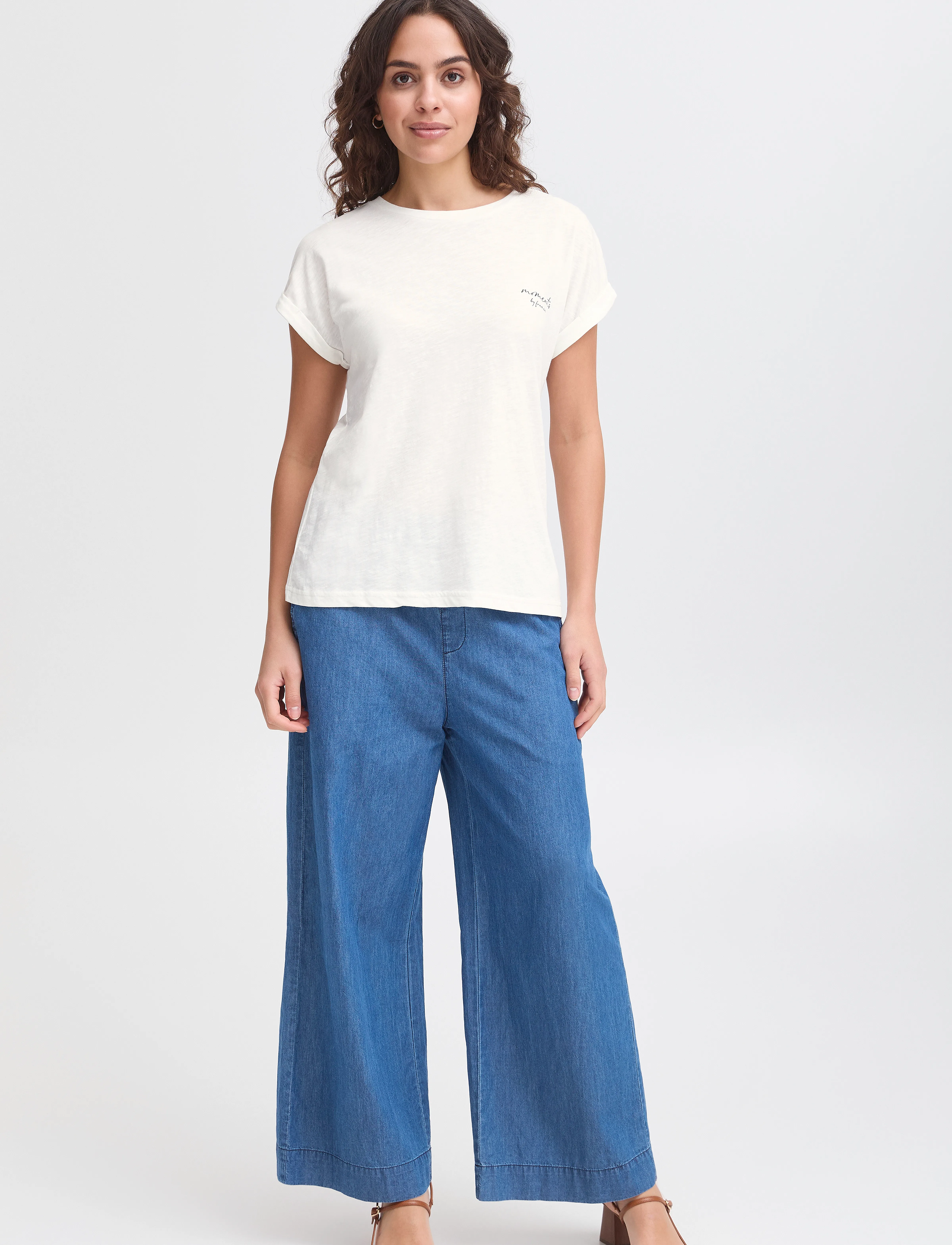 Fransa - FRMATINA TEE 1 - t-shirts - blanc de blanc mix - 3