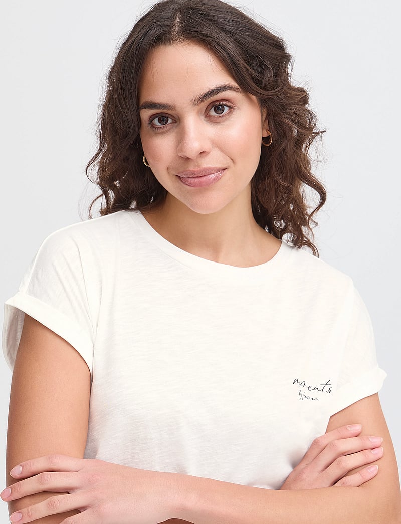 Fransa - FRMATINA TEE 1 - t-shirts - blanc de blanc mix - 4