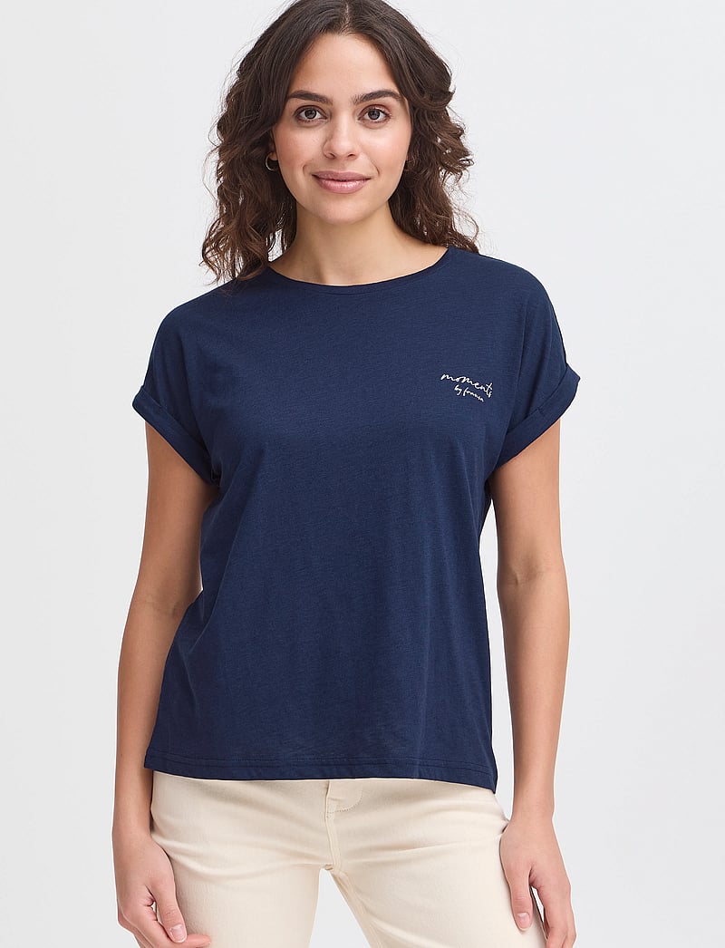 Fransa - FRMATINA TEE 1 - t-shirts - navy blazer mix - 3
