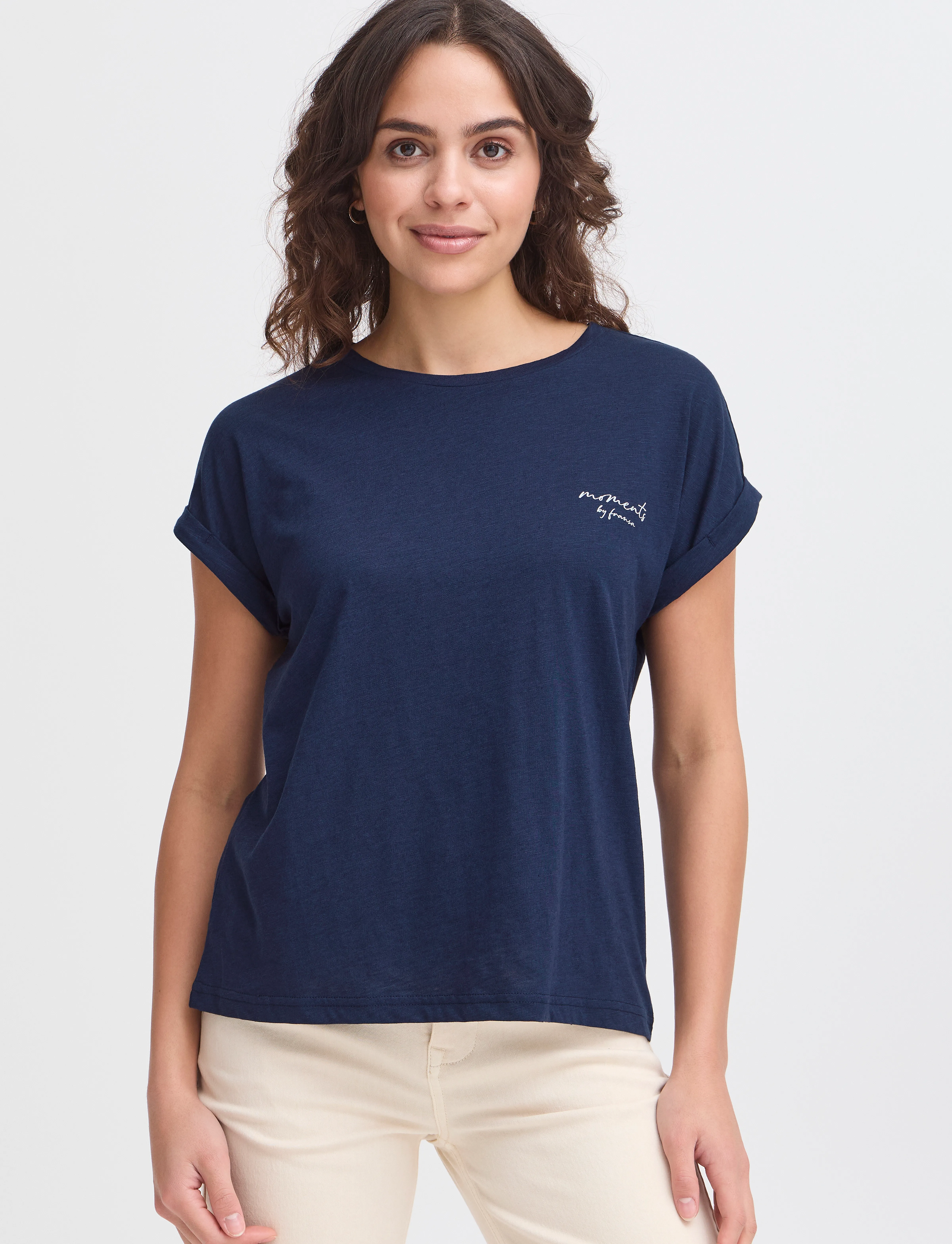 Fransa - FRMATINA TEE 1 - marškinėliai - navy blazer mix - 3