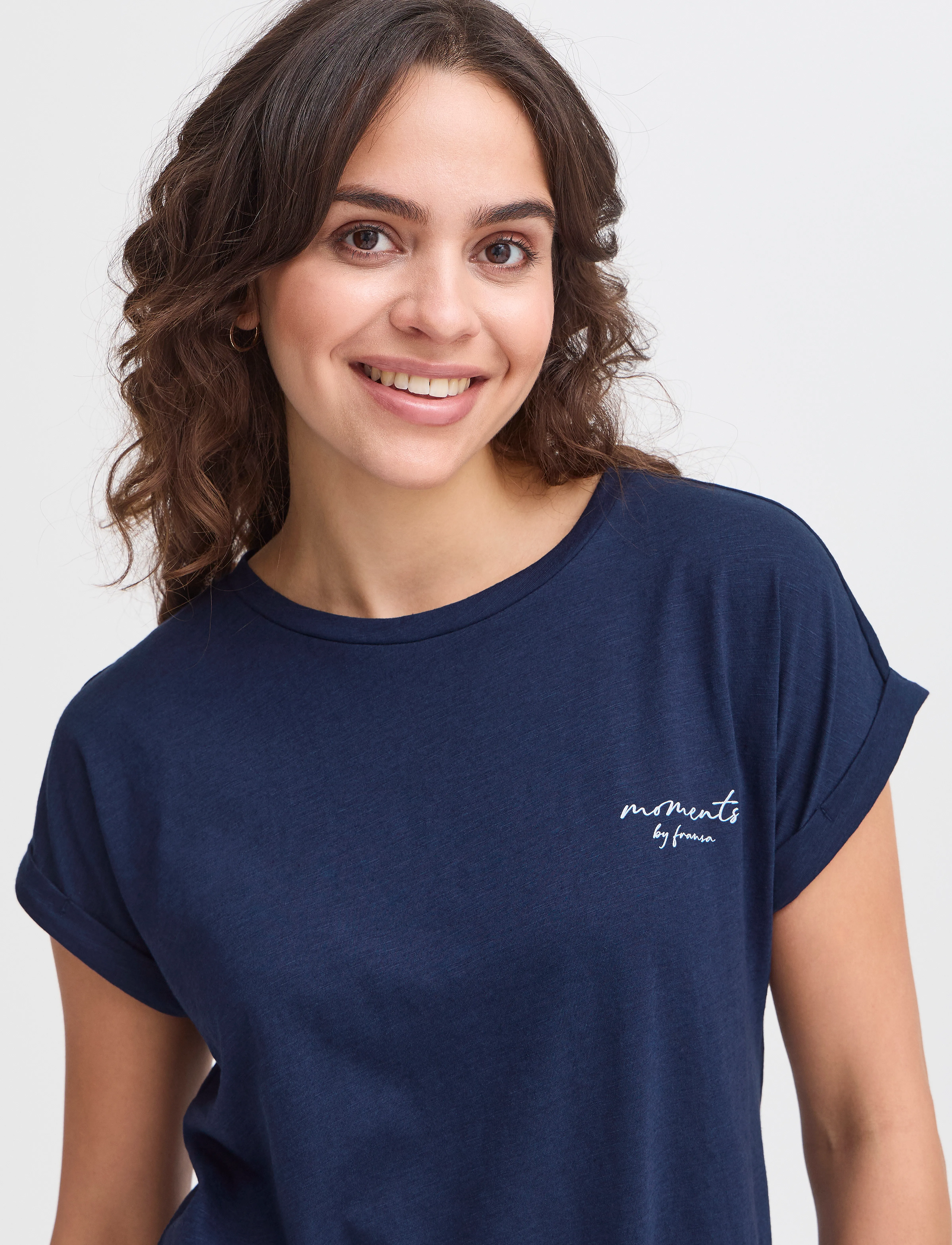 Fransa - FRMATINA TEE 1 - marškinėliai - navy blazer mix - 5