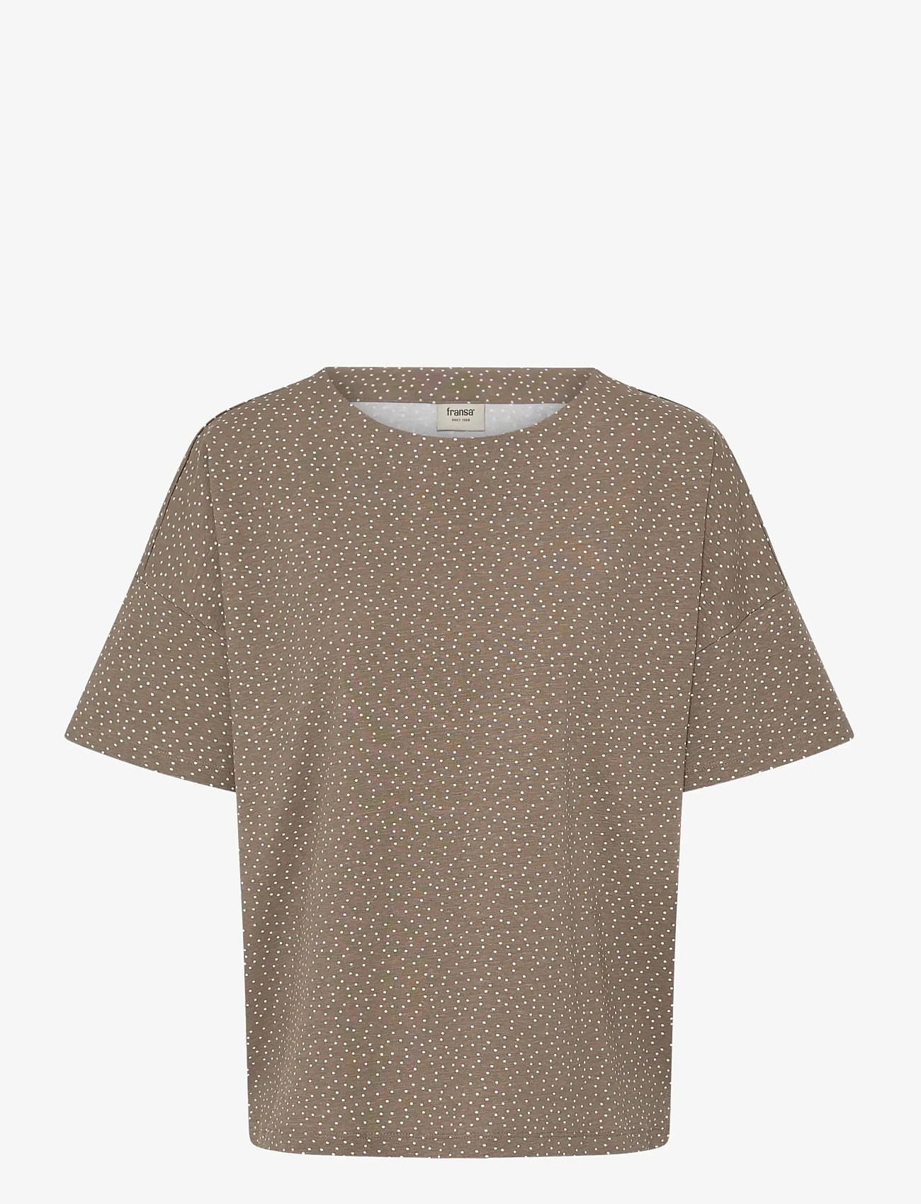 Fransa - FRSIVA TEE 7 - t-shirts - dot dots mountain t. white dot - 1