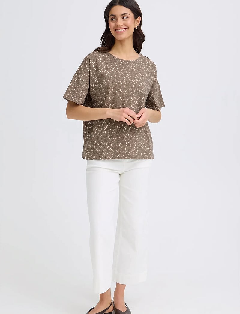 Fransa - FRSIVA TEE 7 - t-shirts - dot dots mountain t. white dot - 0