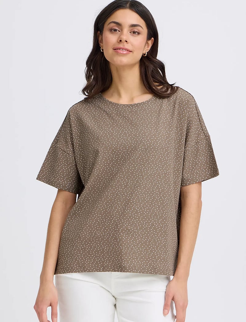 Fransa - FRSIVA TEE 7 - t-shirts - dot dots mountain t. white dot - 3