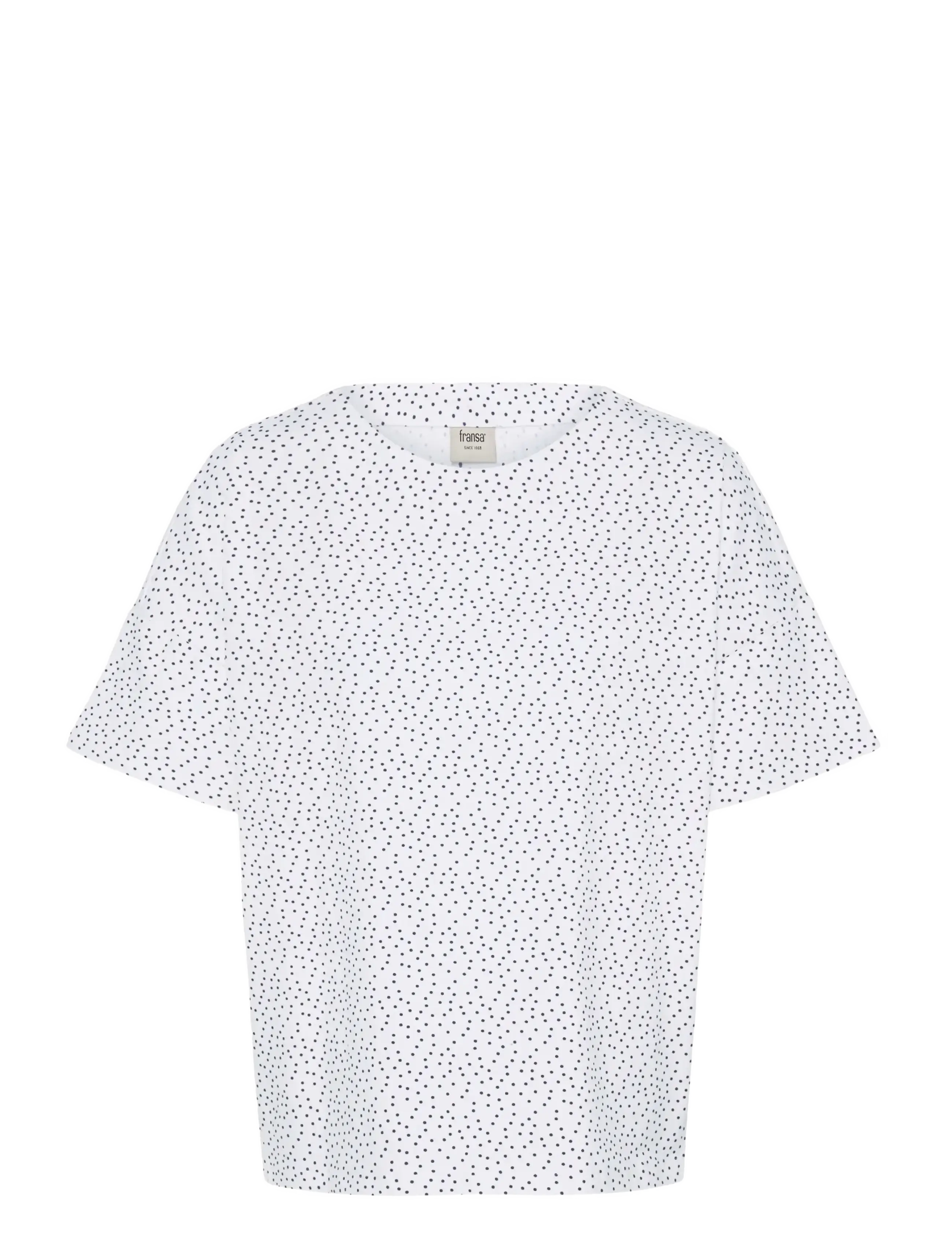 Fransa FRSIVA TEE 7 - Fransa - DOT DOTS NAVY B. / white
