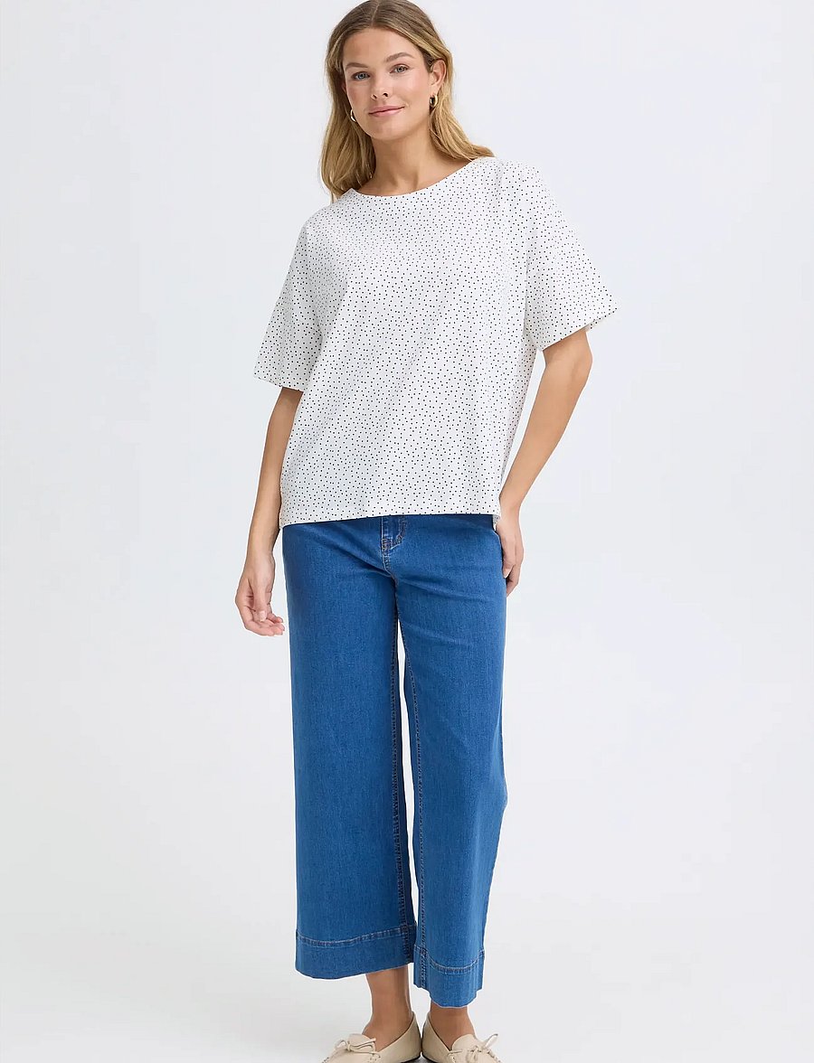 Fransa - FRSIVA TEE 7 - t-shirts - dot dots navy b. - 0