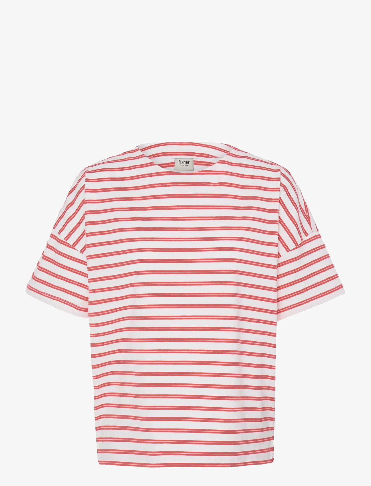 Fransa - FRSIVA TEE 7 - t-särgid - hibiscus twin stripe - 1