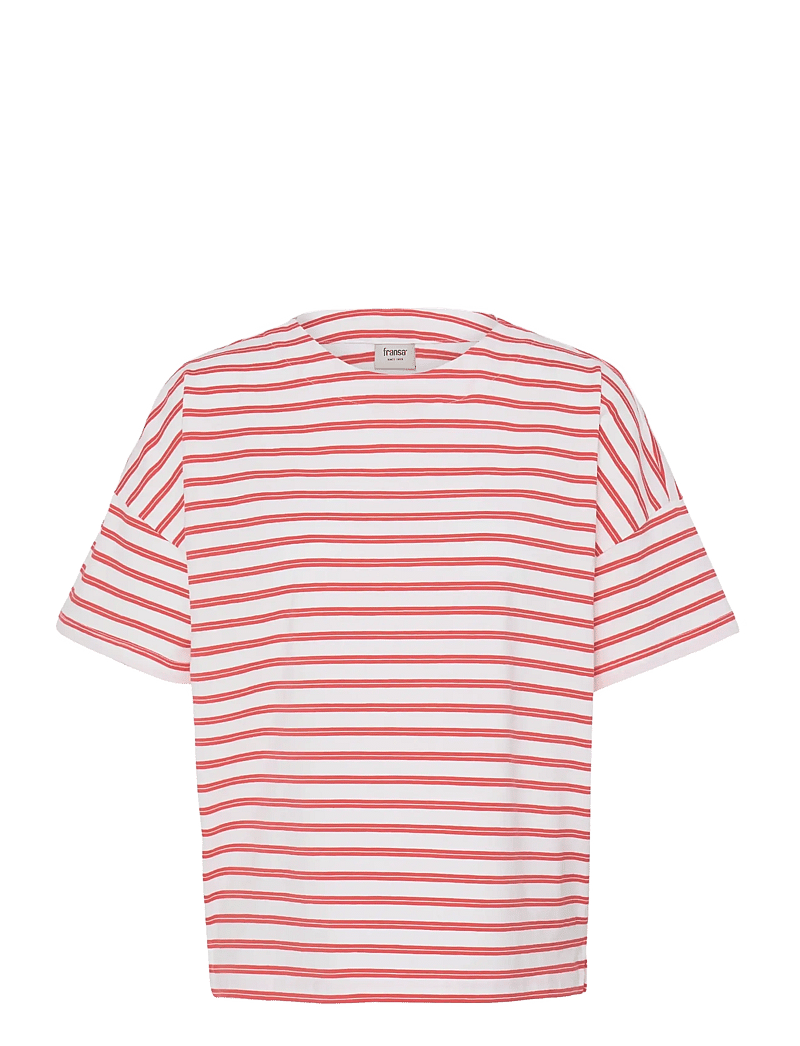 Fransa - FRSIVA TEE 7 - t-särgid - hibiscus twin stripe - 1