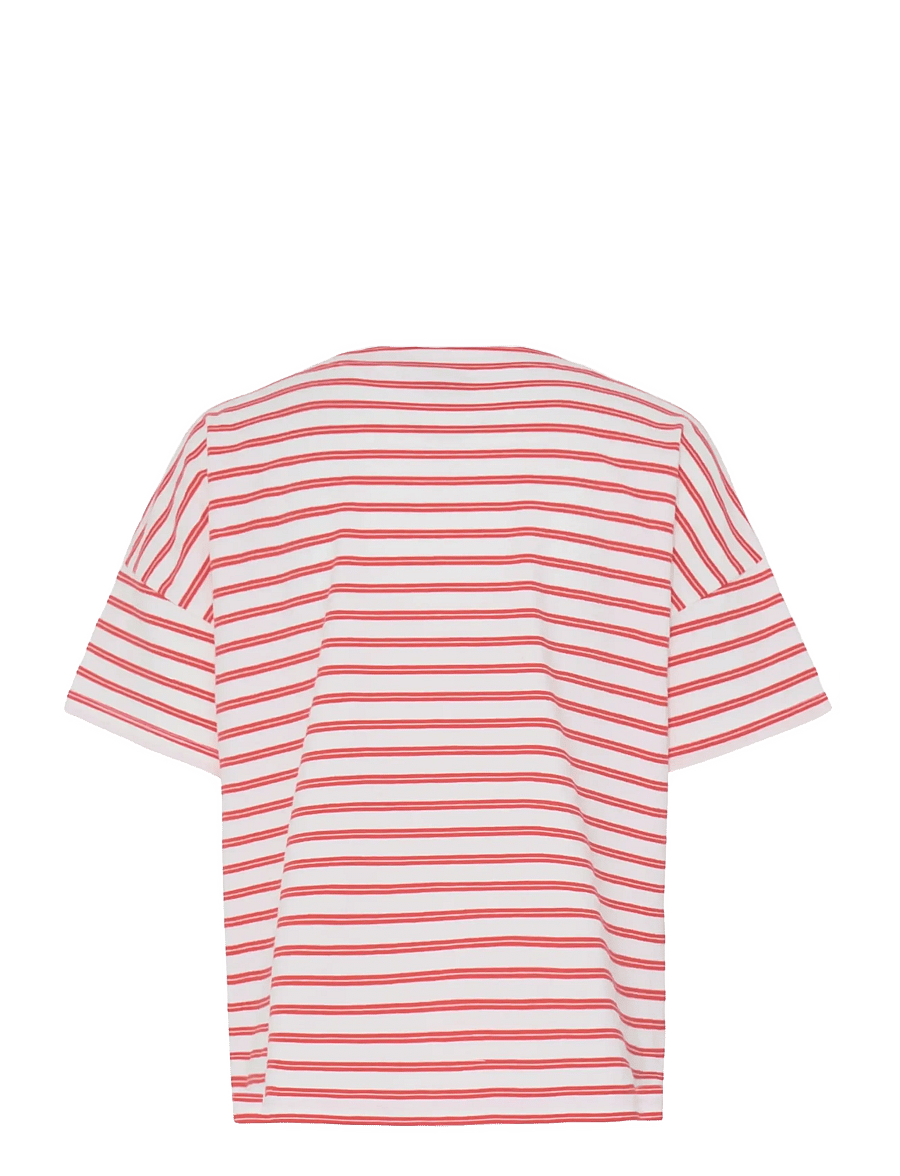 Fransa - FRSIVA TEE 7 - t-shirts - hibiscus twin stripe - 2