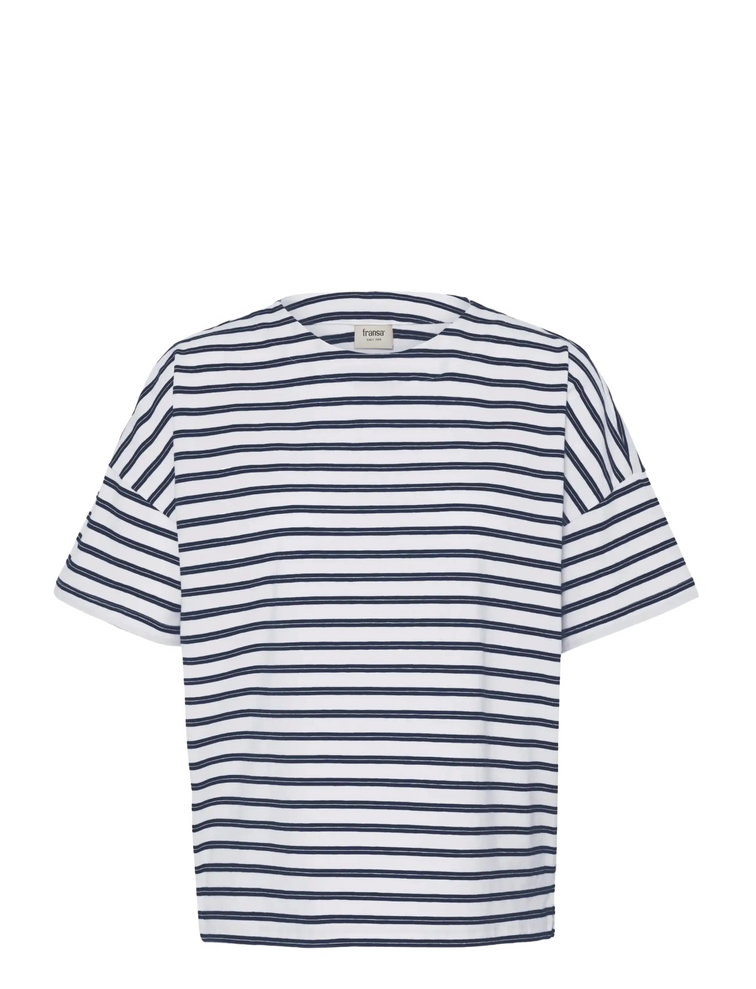 Fransa FRSIVA TEE 7 - Fransa - NAVY TWIN STRIPE / navy
