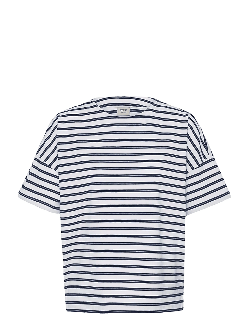 Fransa - FRSIVA TEE 7 - t-shirts - navy twin stripe - 1