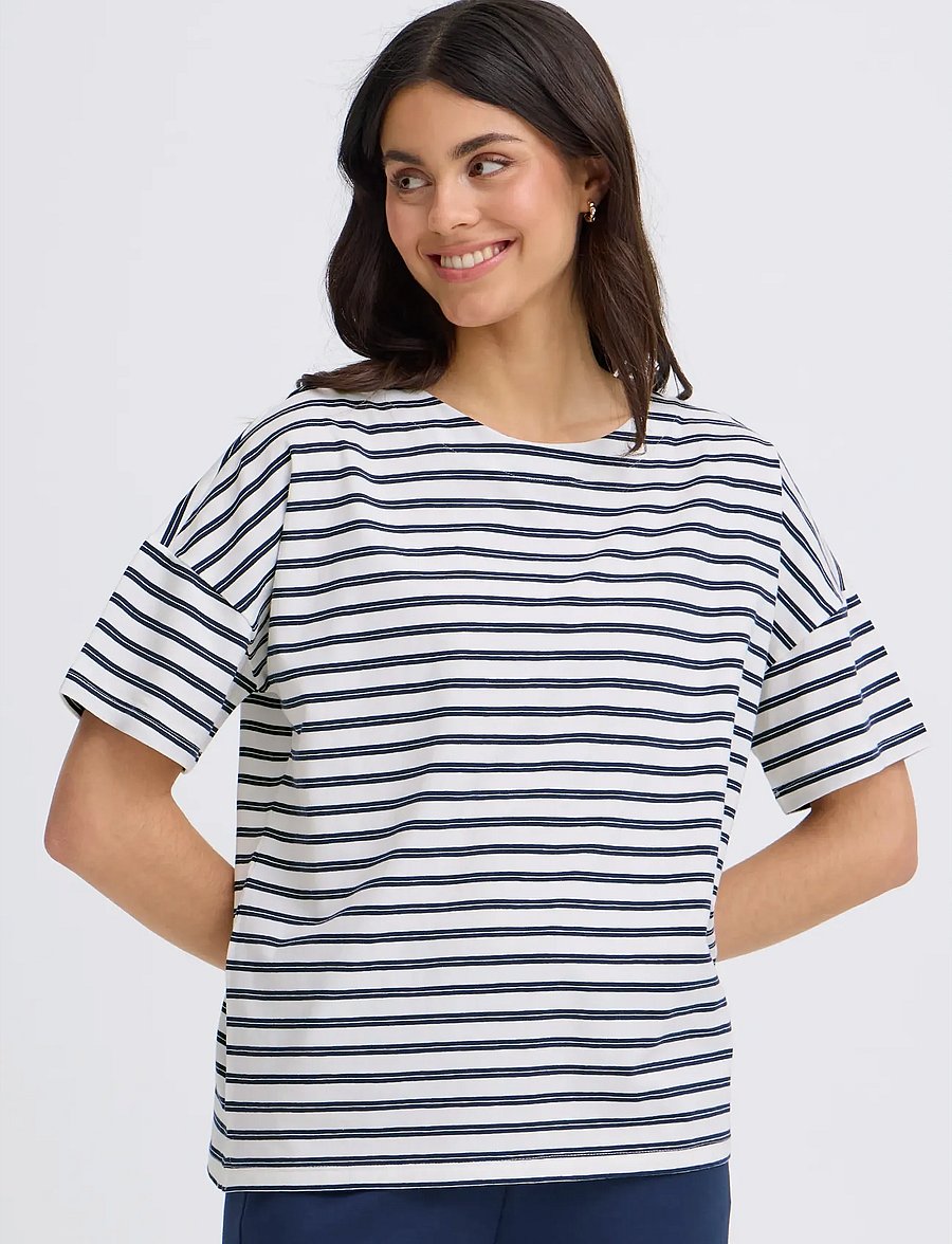 Fransa - FRSIVA TEE 7 - t-shirts - navy twin stripe - 3