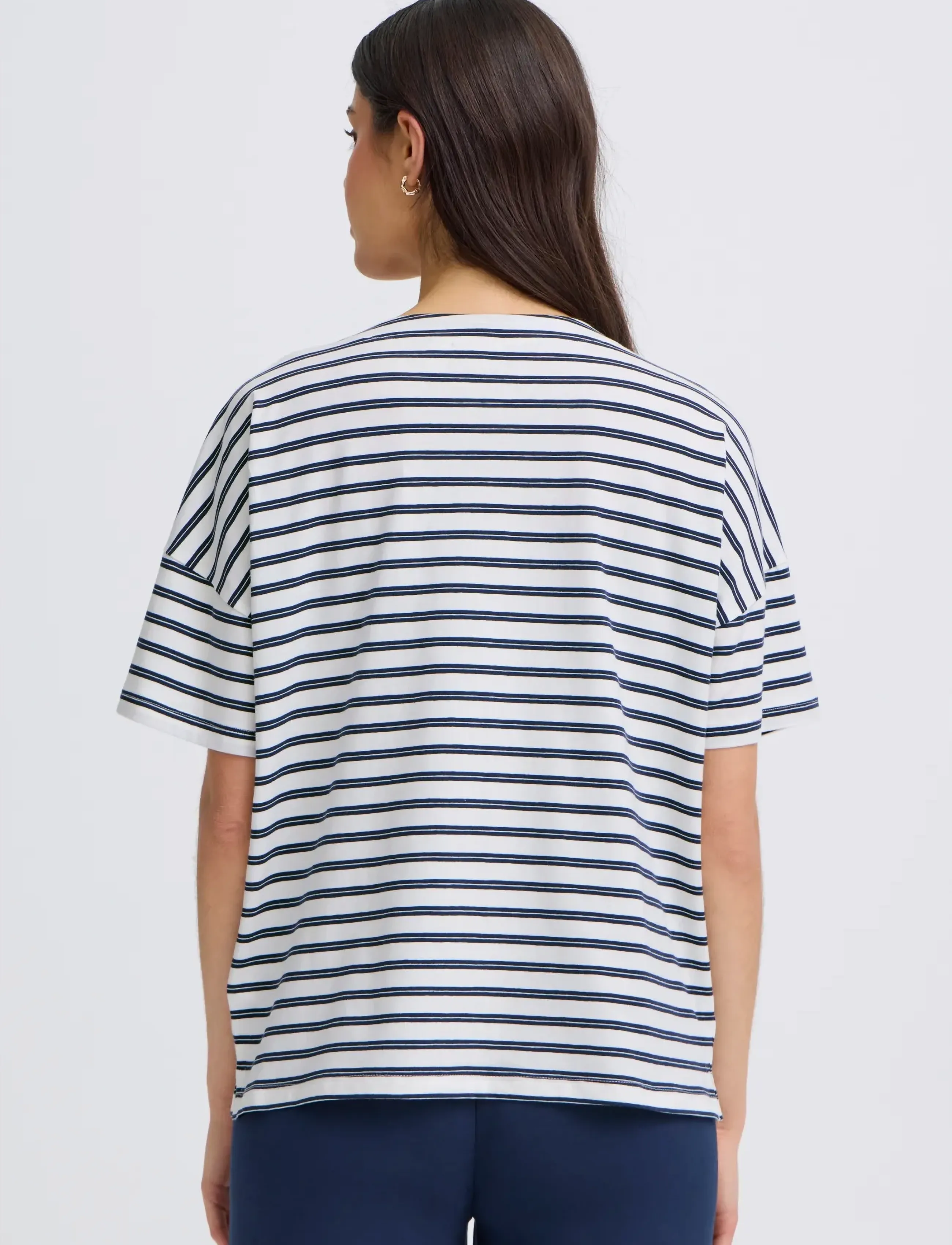 Fransa - FRSIVA TEE 7 - t-shirts - navy twin stripe - 4