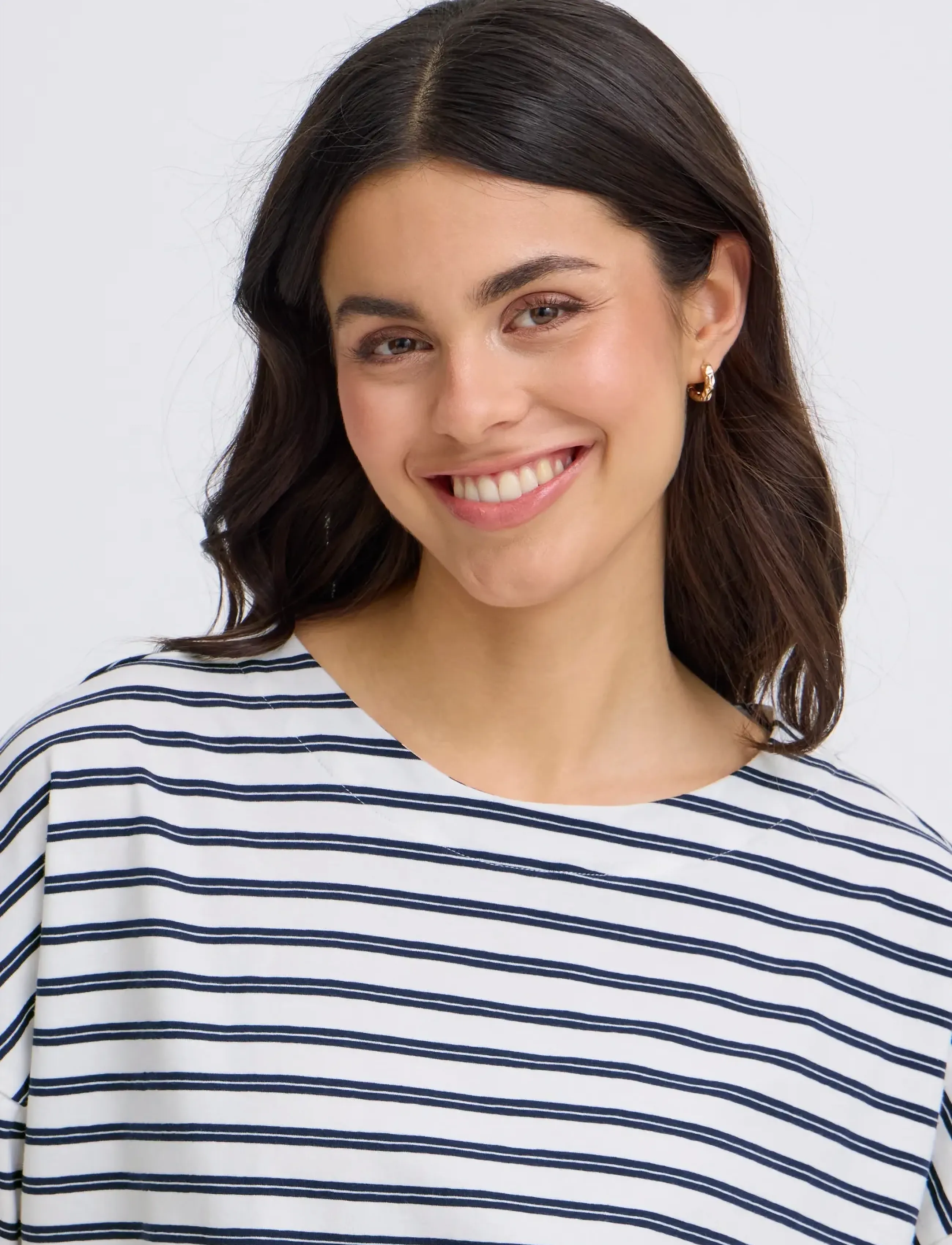 Fransa - FRSIVA TEE 7 - t-shirts - navy twin stripe - 5