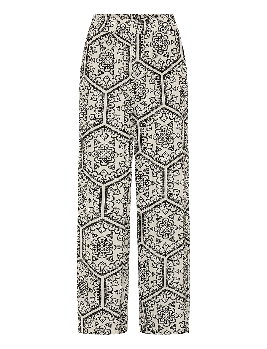 Fransa - FROLINE PA 1 - raka byxor - black boho art - 1