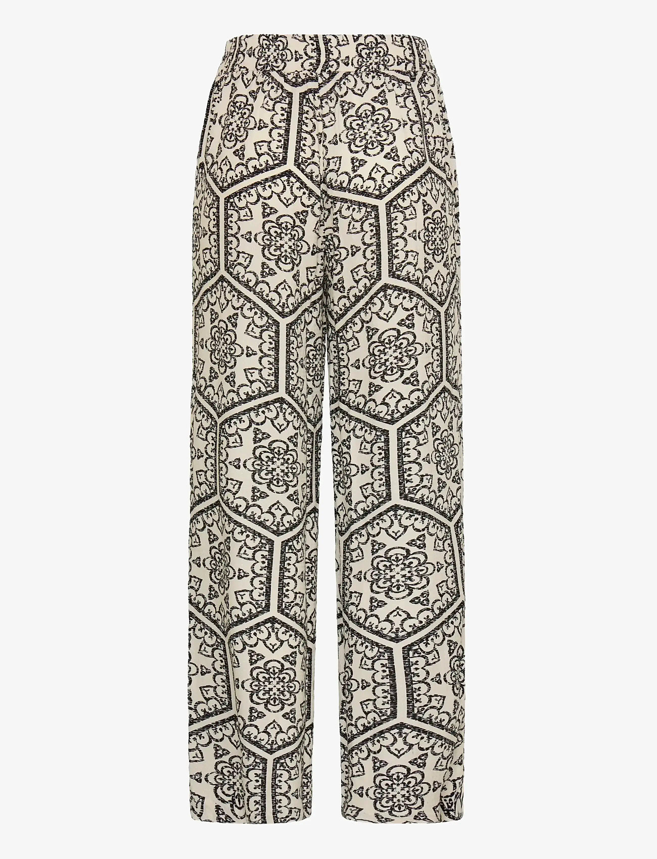 Fransa - FROLINE PA 1 - raka byxor - black boho art - 2