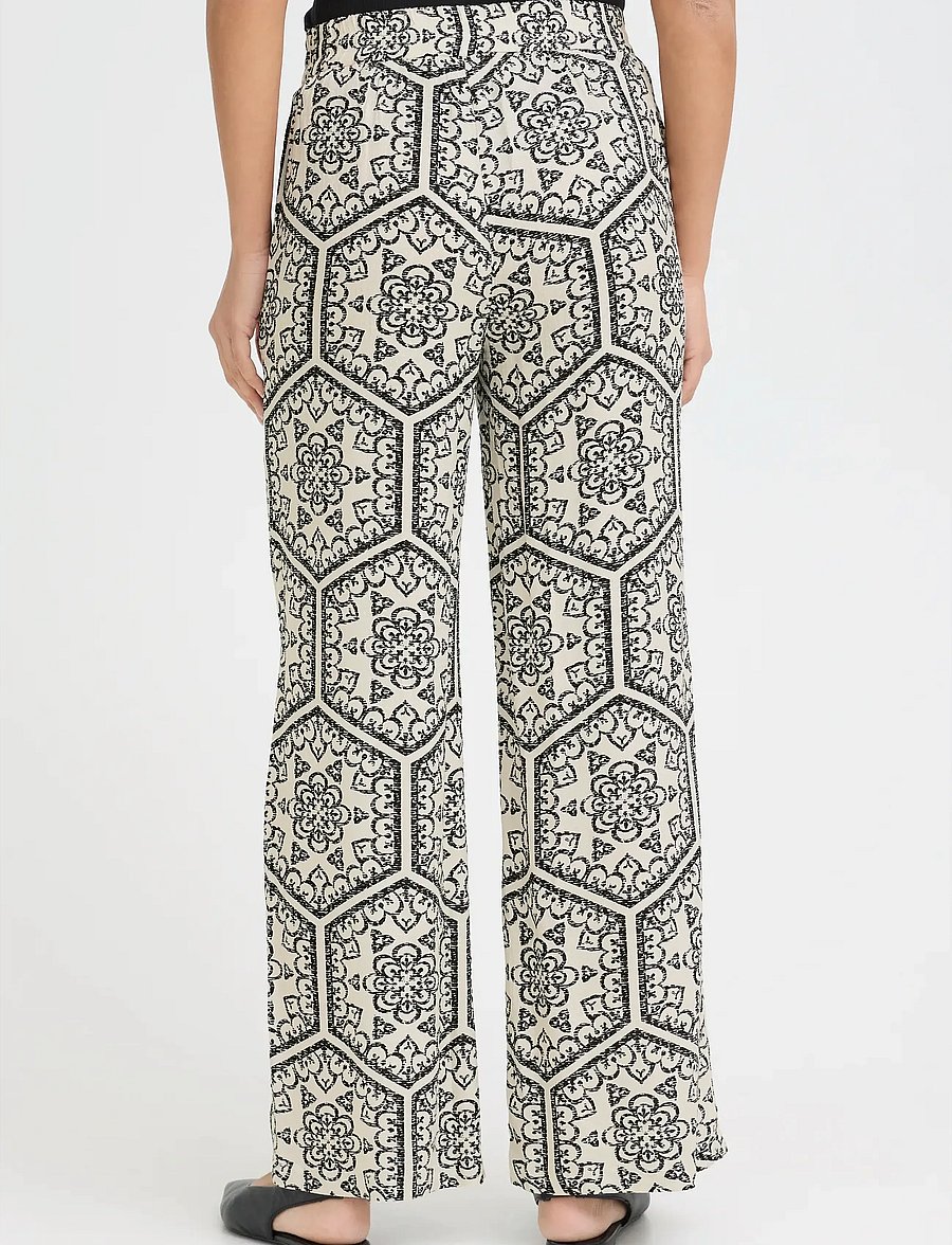 Fransa - FROLINE PA 1 - raka byxor - black boho art - 4