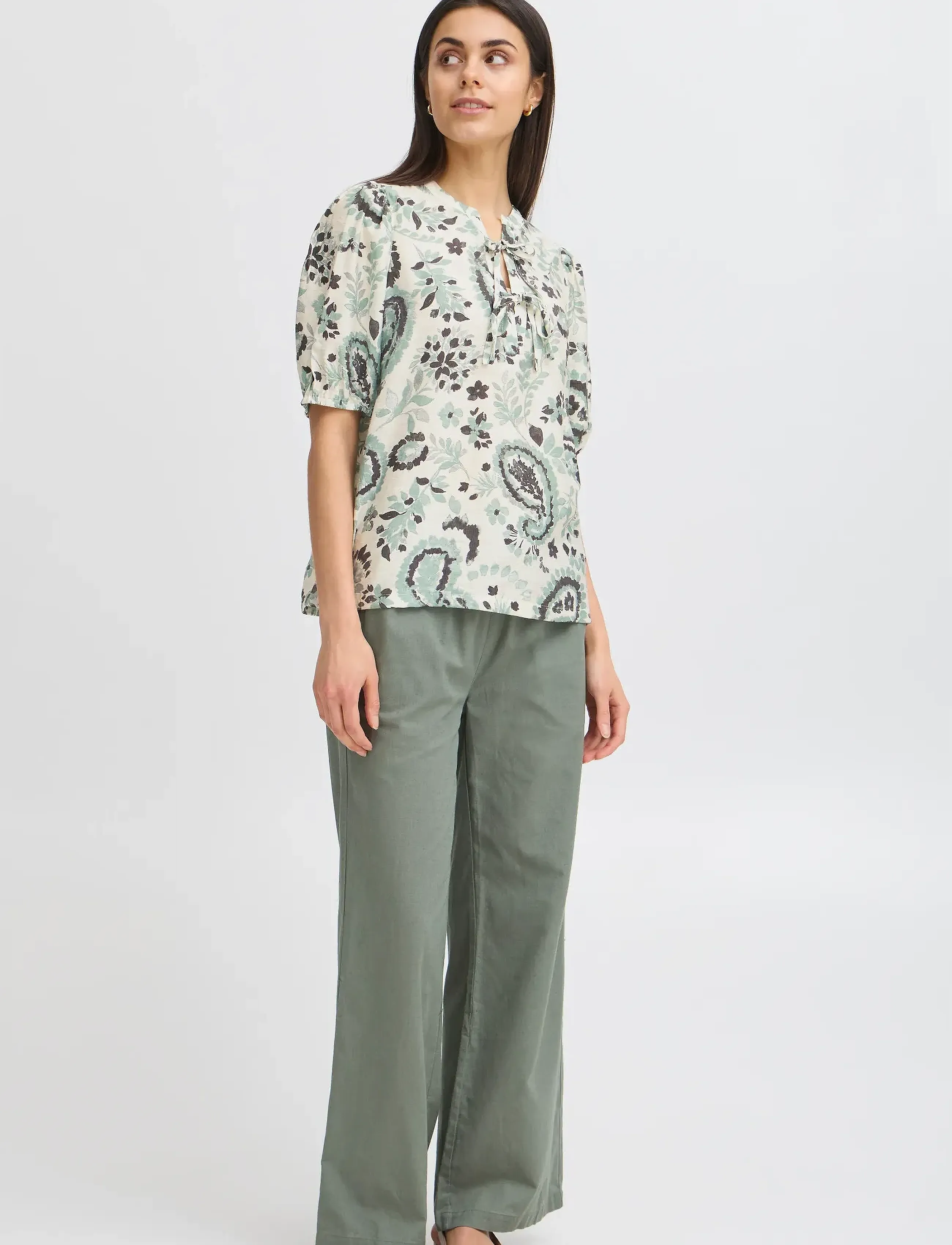 Fransa FRARIANA BL 9 - Blusen - FROSTY GREEN AOP / green