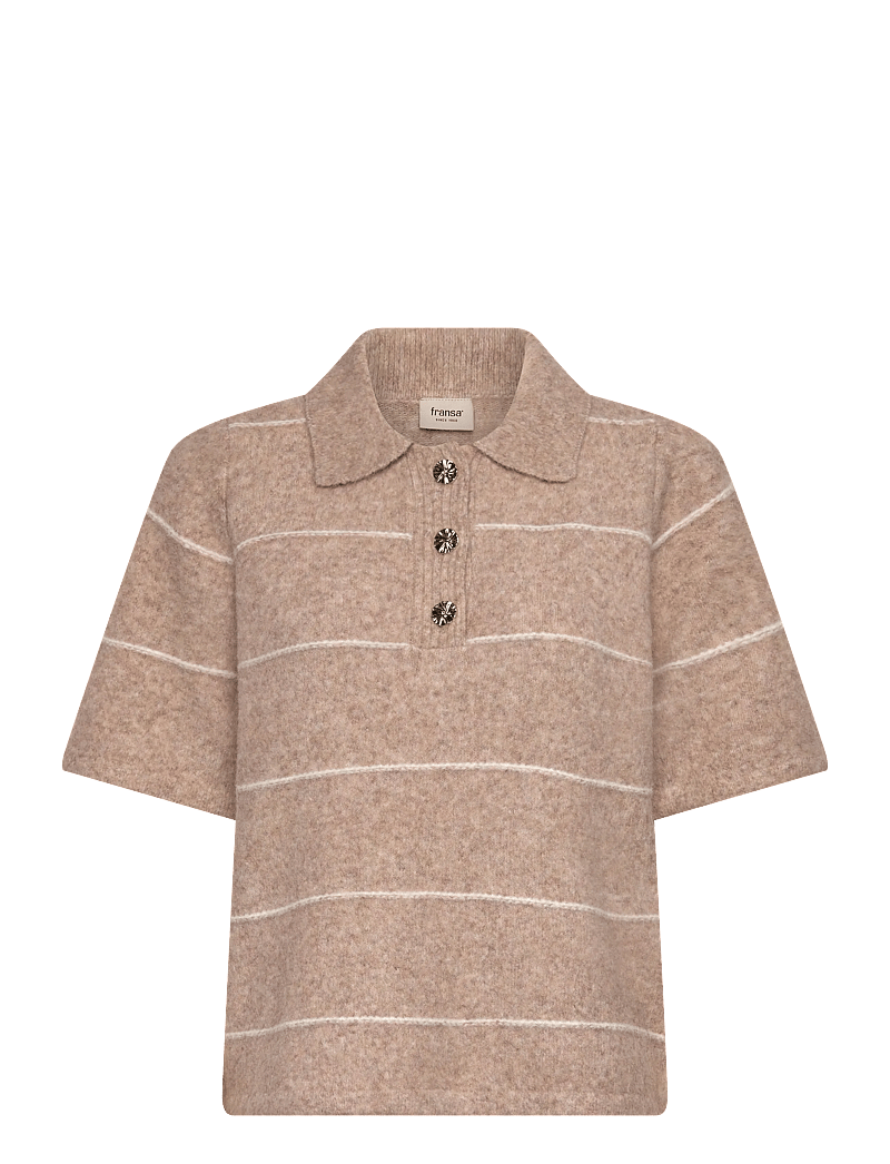 Fransa - FRKENDRA PU 1 - t-shirts - feather gray melange - 0