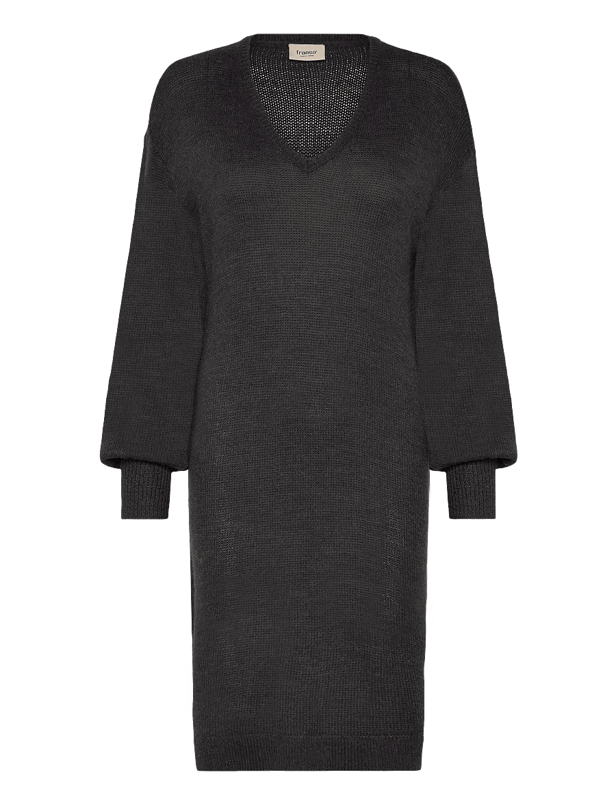 Fransa - FRERETTA DR 1 - knitted dresses - charcoal melange - 0