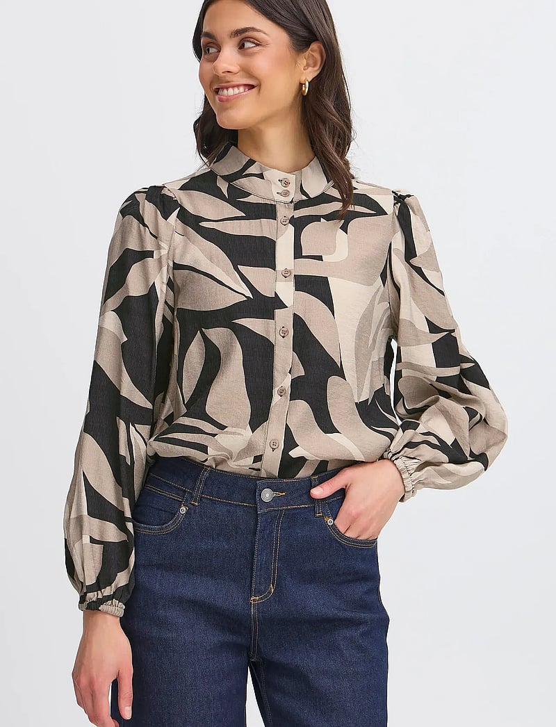 Fransa - FRARIANA SH 6 - långärmade skjortor - black mix - 3