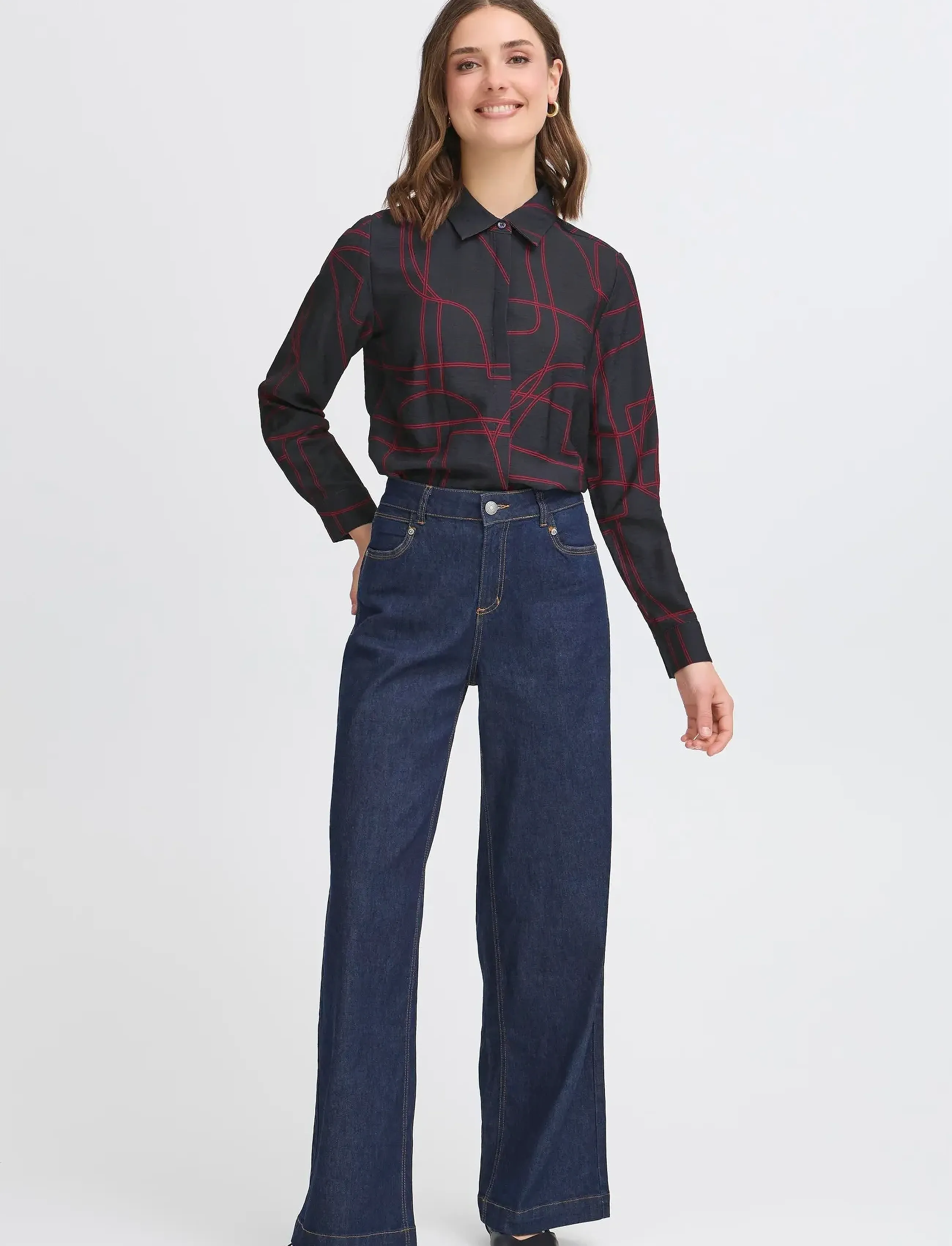 Fransa FRDAPHNE SH 1 - Hemden - NIGHT SKY ART / navy