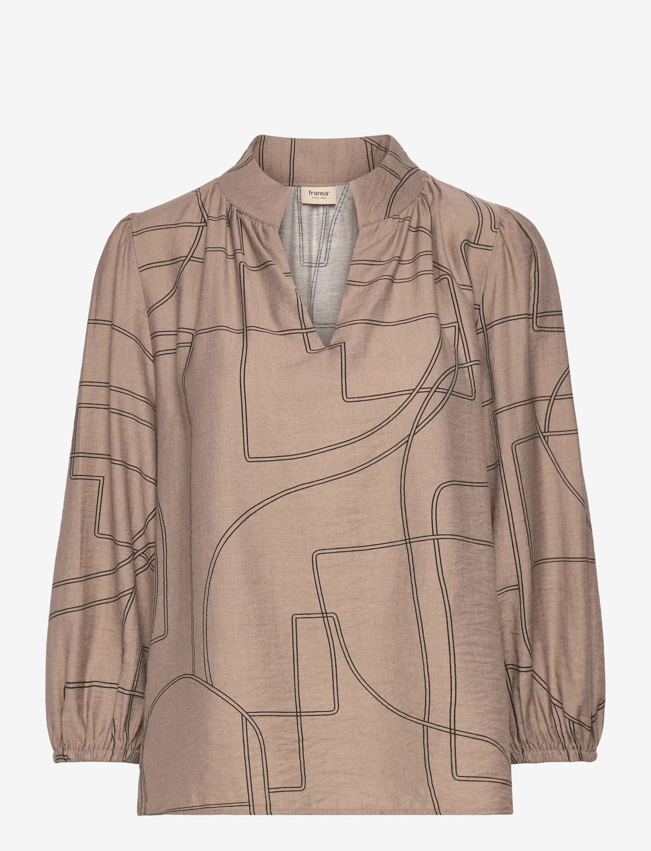 Fransa - FRDAPHNE BL 1 - långärmade blusar - desert taupe art - 0