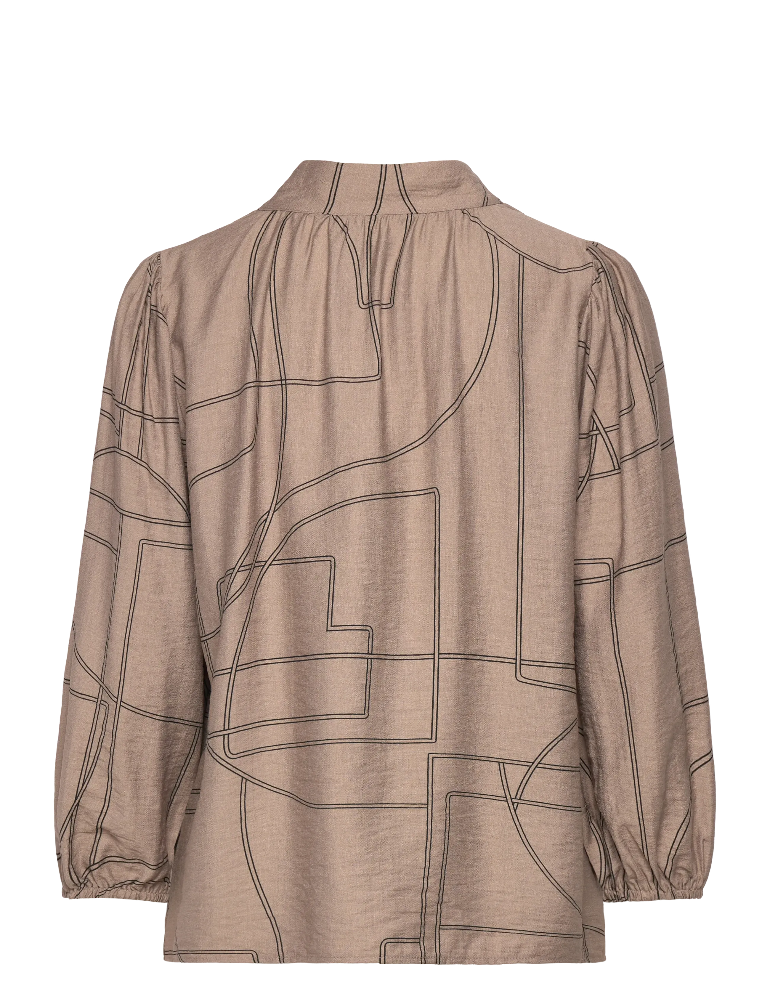 Fransa - FRDAPHNE BL 1 - pikkade varrukatega pluusid - desert taupe art - 1