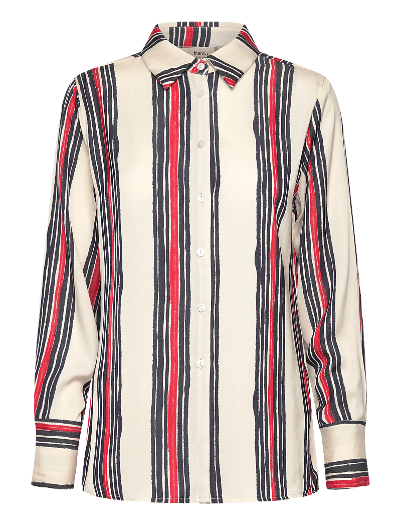 Fransa - FRALDA SH 1 - pikkade varrukatega särgid - whisper white art - 0