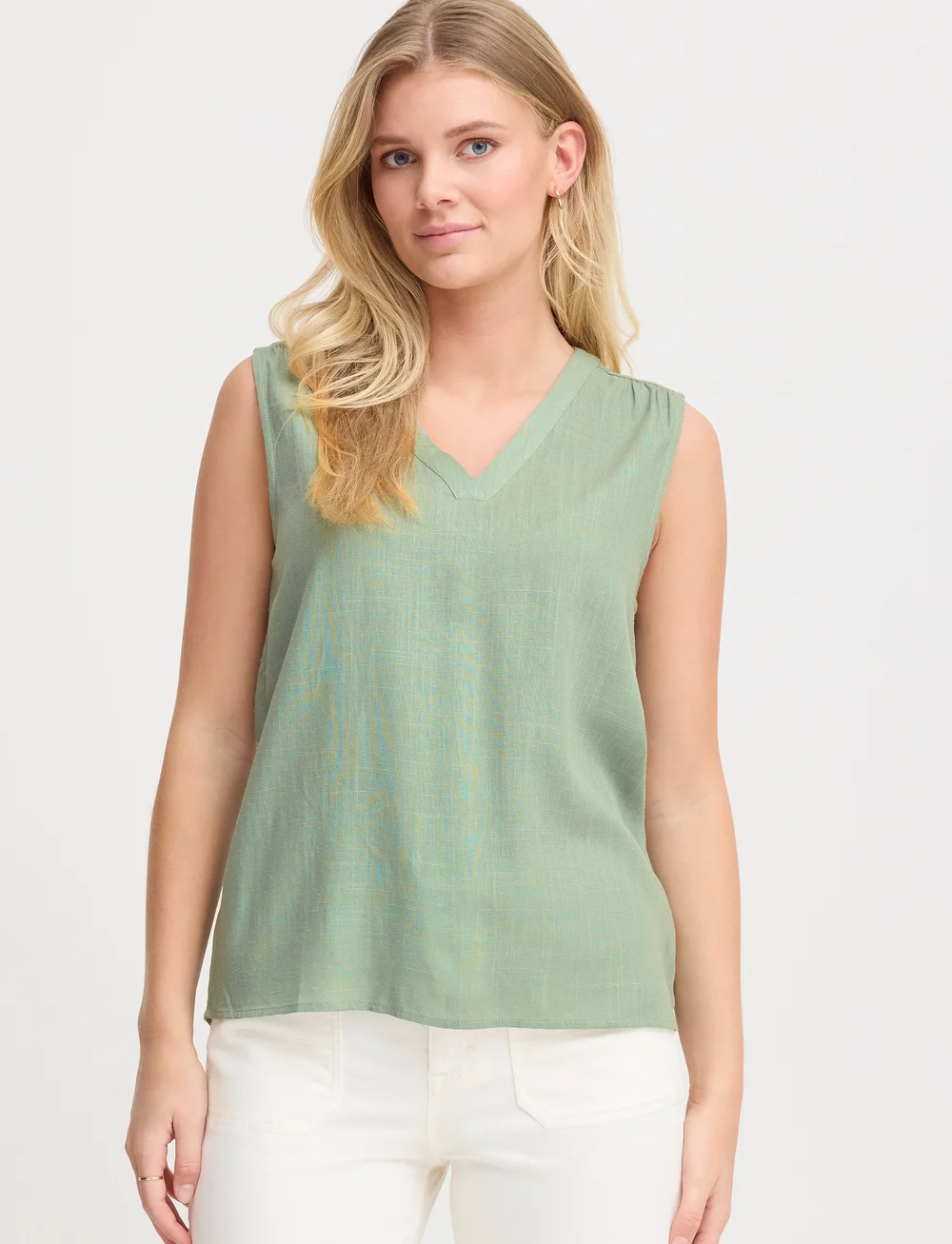 Fransa - FRJUNA TOP 2 - palaidinės be rankovių - iceberg green - 3