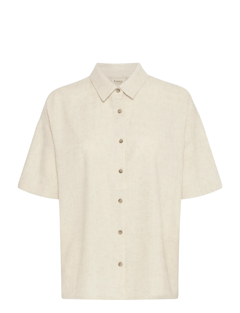 Fransa - FRJUNA SH 2 - linneskjortor - birch melange - 1