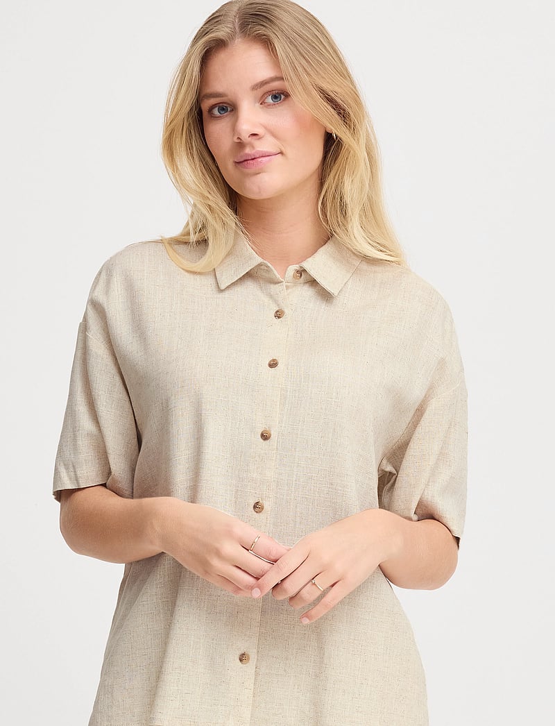 Fransa - FRJUNA SH 2 - linneskjortor - birch melange - 3