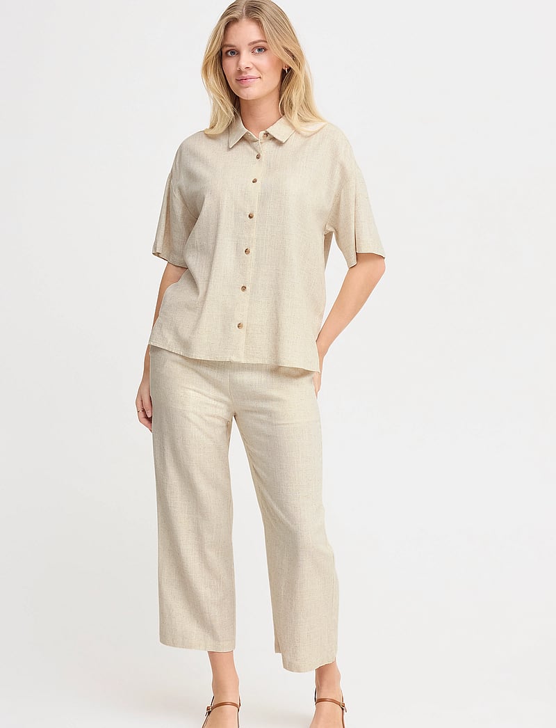 Fransa - FRJUNA SH 2 - linneskjortor - birch melange - 4