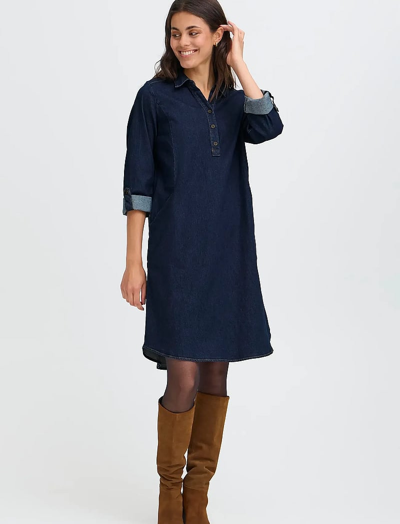 Fransa - FRCHICAGO DR 5 - skjortekjoler - raw blue denim - 0