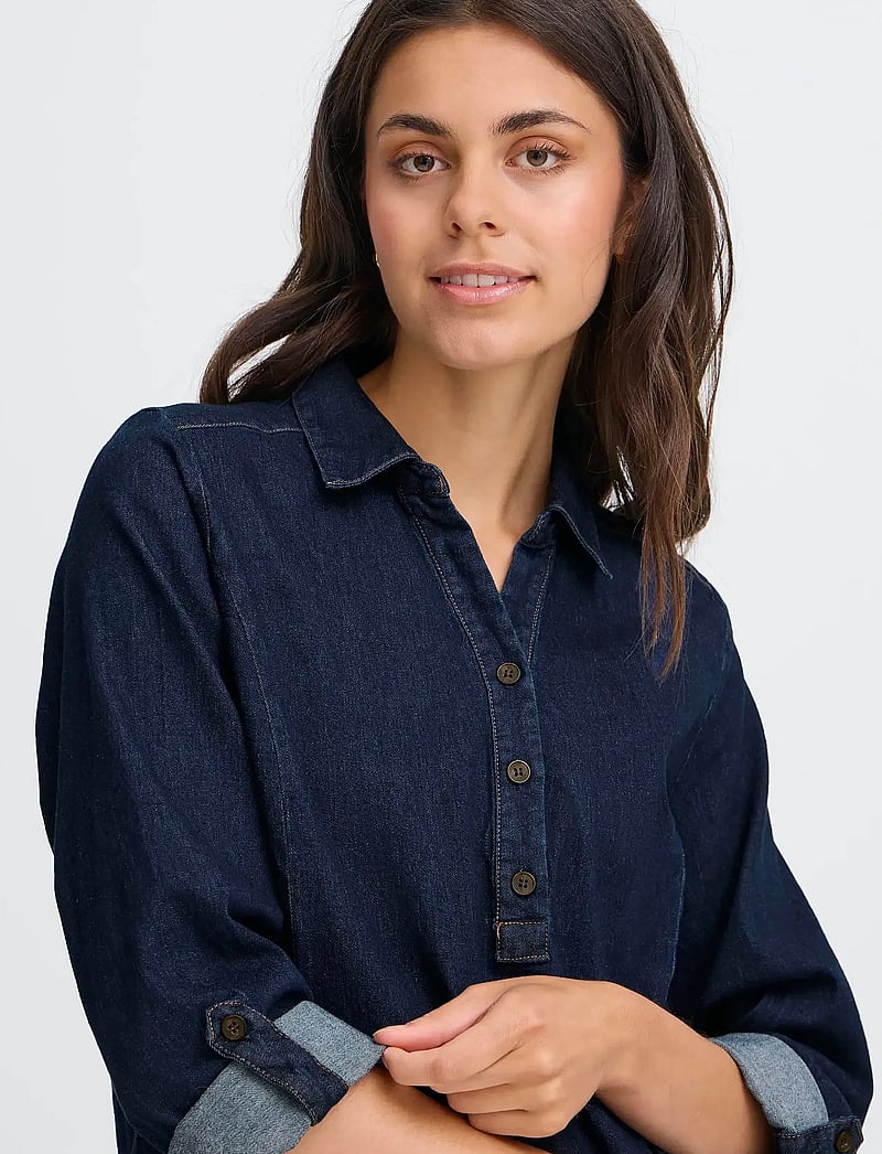 Fransa - FRCHICAGO DR 5 - skjortekjoler - raw blue denim - 5