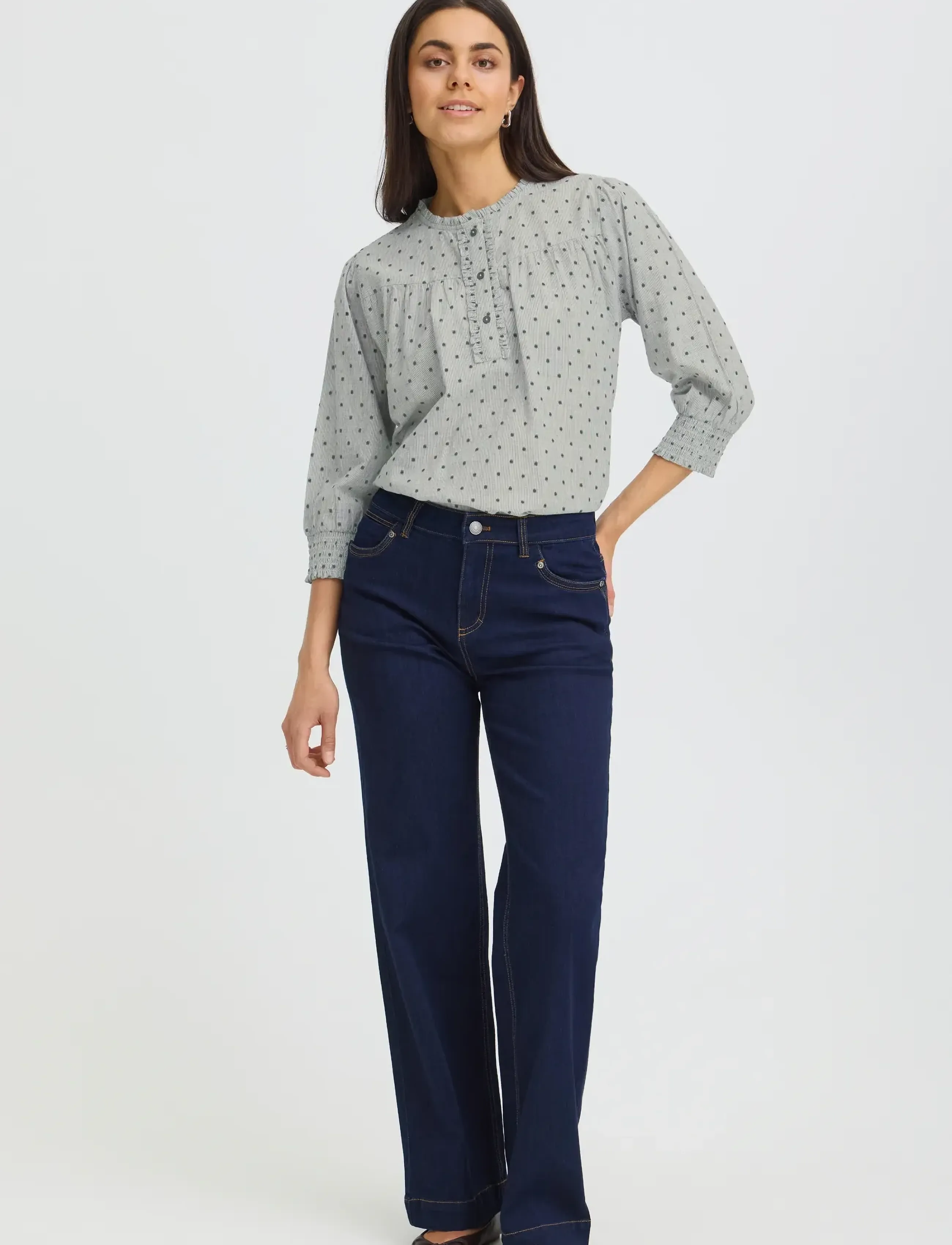 Fransa Fralexi Bl 1, Kvinder, Prikket Bluse, Kakigrøn, Str: XL
