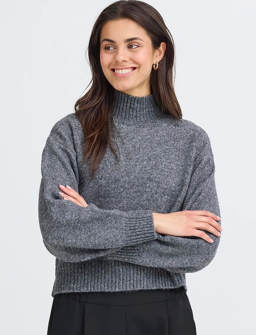 Fransa - FRGIGI PU 1 - pullover - gray pinstripe melange - 3