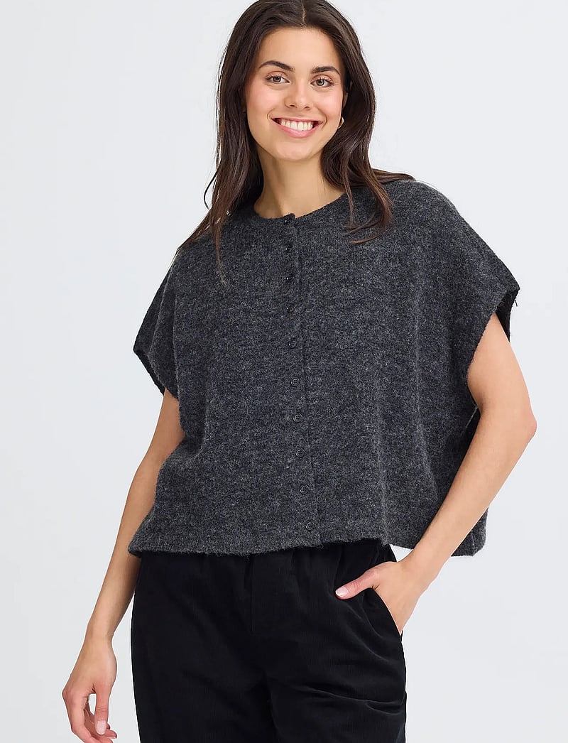 Fransa - FRSANNY CAR 5 - cardigans - charcoal gray melange - 3