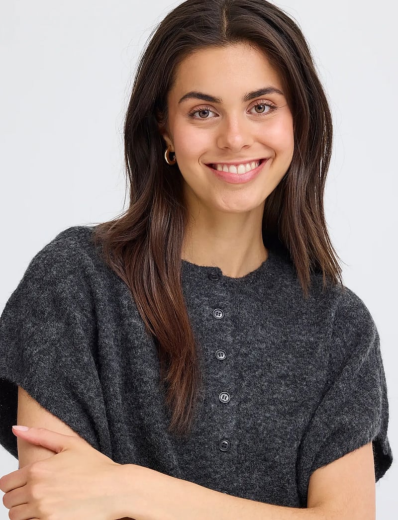 Fransa - FRSANNY CAR 5 - cardigans - charcoal gray melange - 5