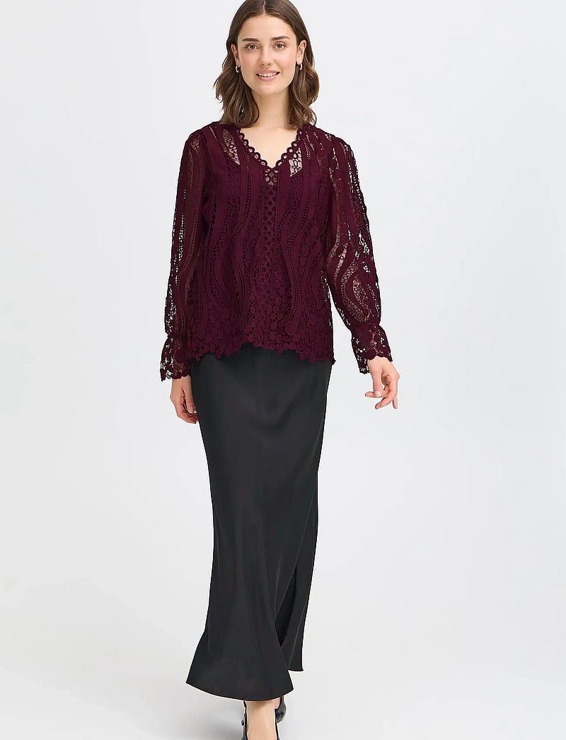 Fransa - FRBELLE BL 2 - långärmade blusar - fudge - 0