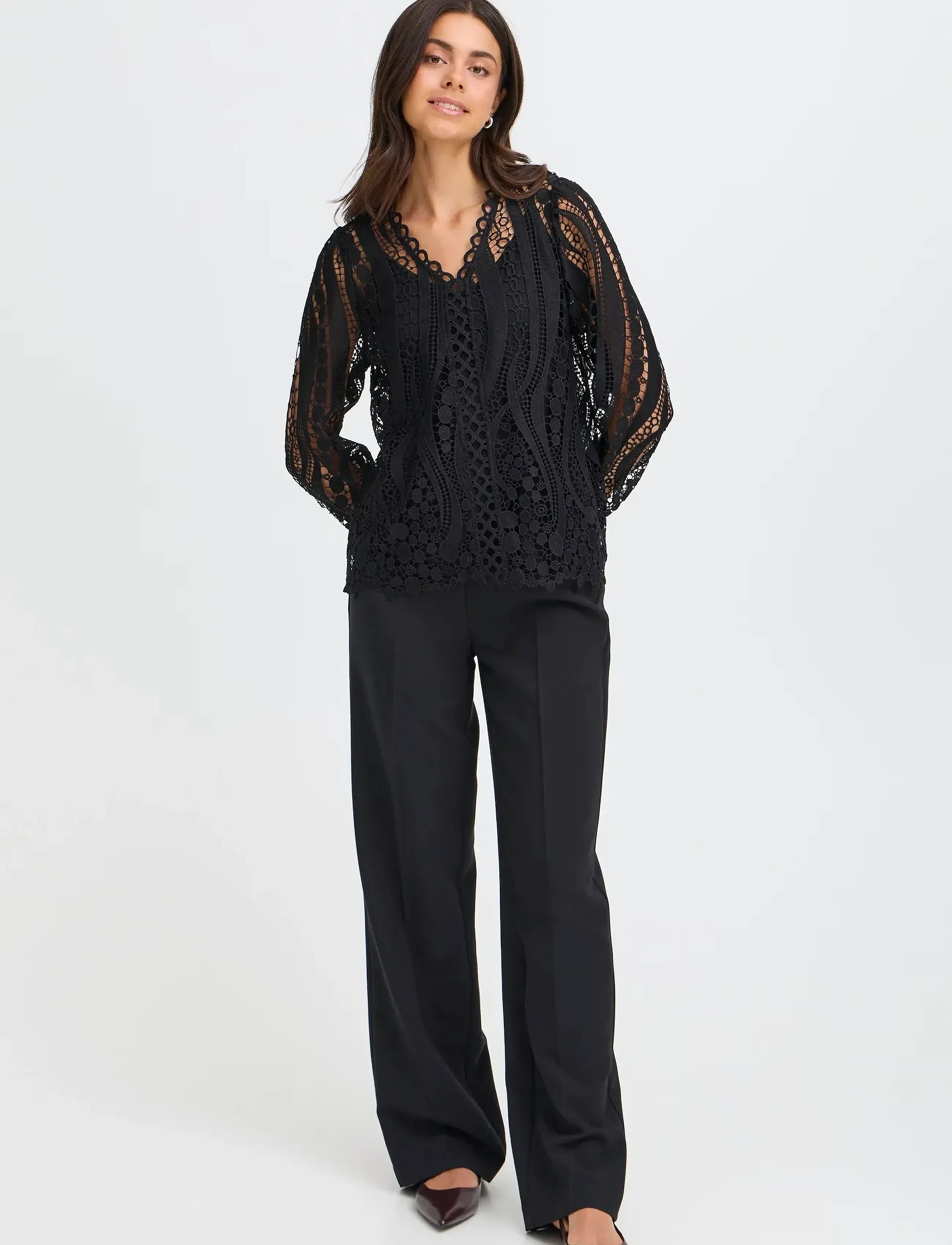 Fransa Frbelle Bl 2, XS, Black, Bluser > Langærmede, Dame