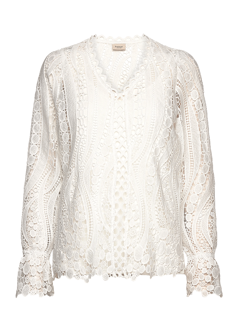 Fransa - FRBELLE BL 2 - blūzes ar garām piedurknēm - whisper white - 1