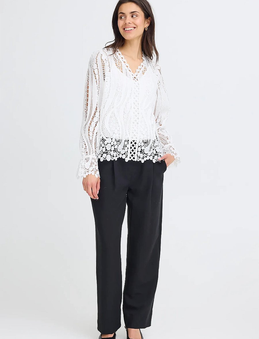 Fransa - FRBELLE BL 2 - long sleeved blouses - whisper white - 0